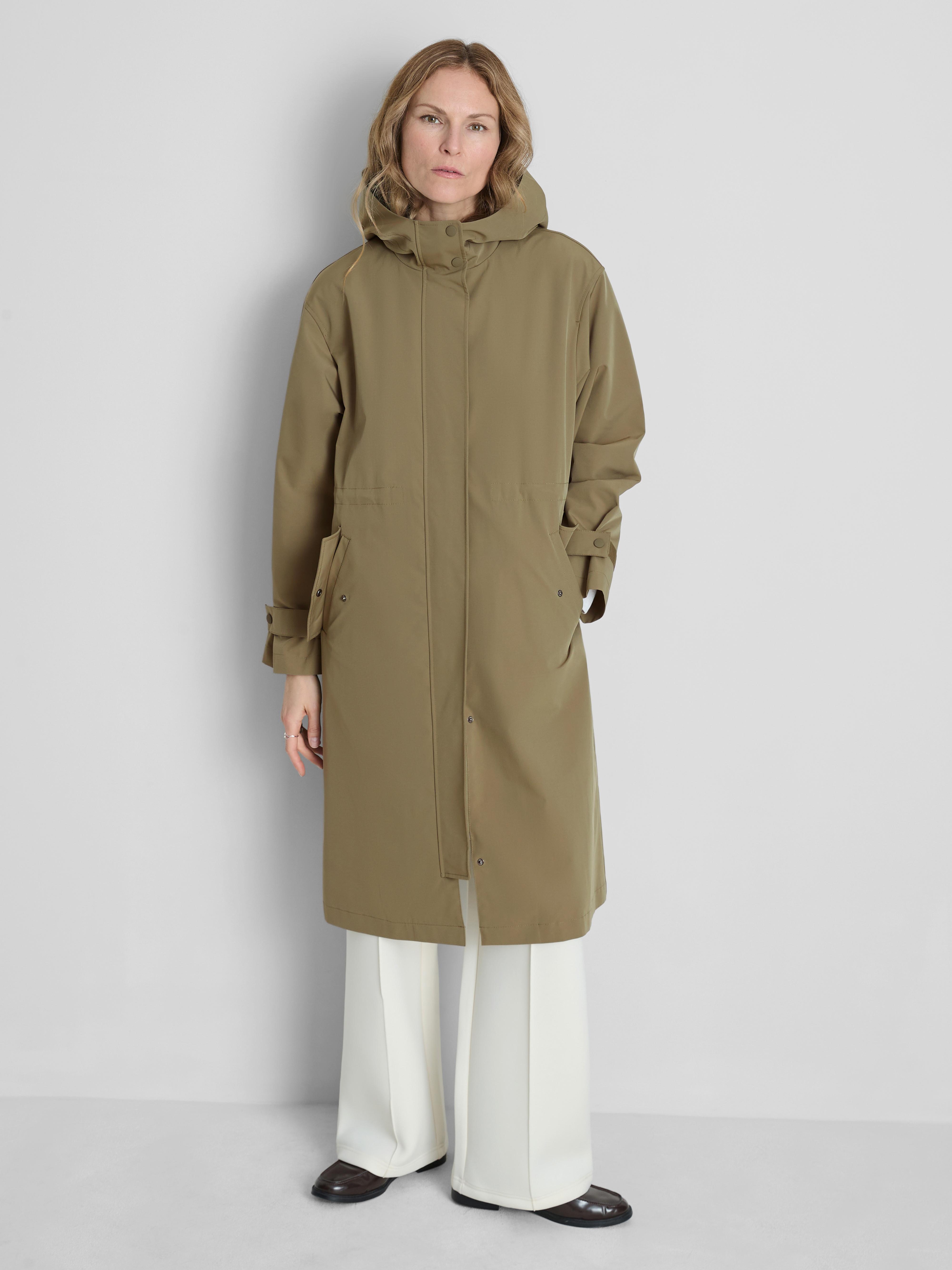Longline Cinched Hooded Raincoat