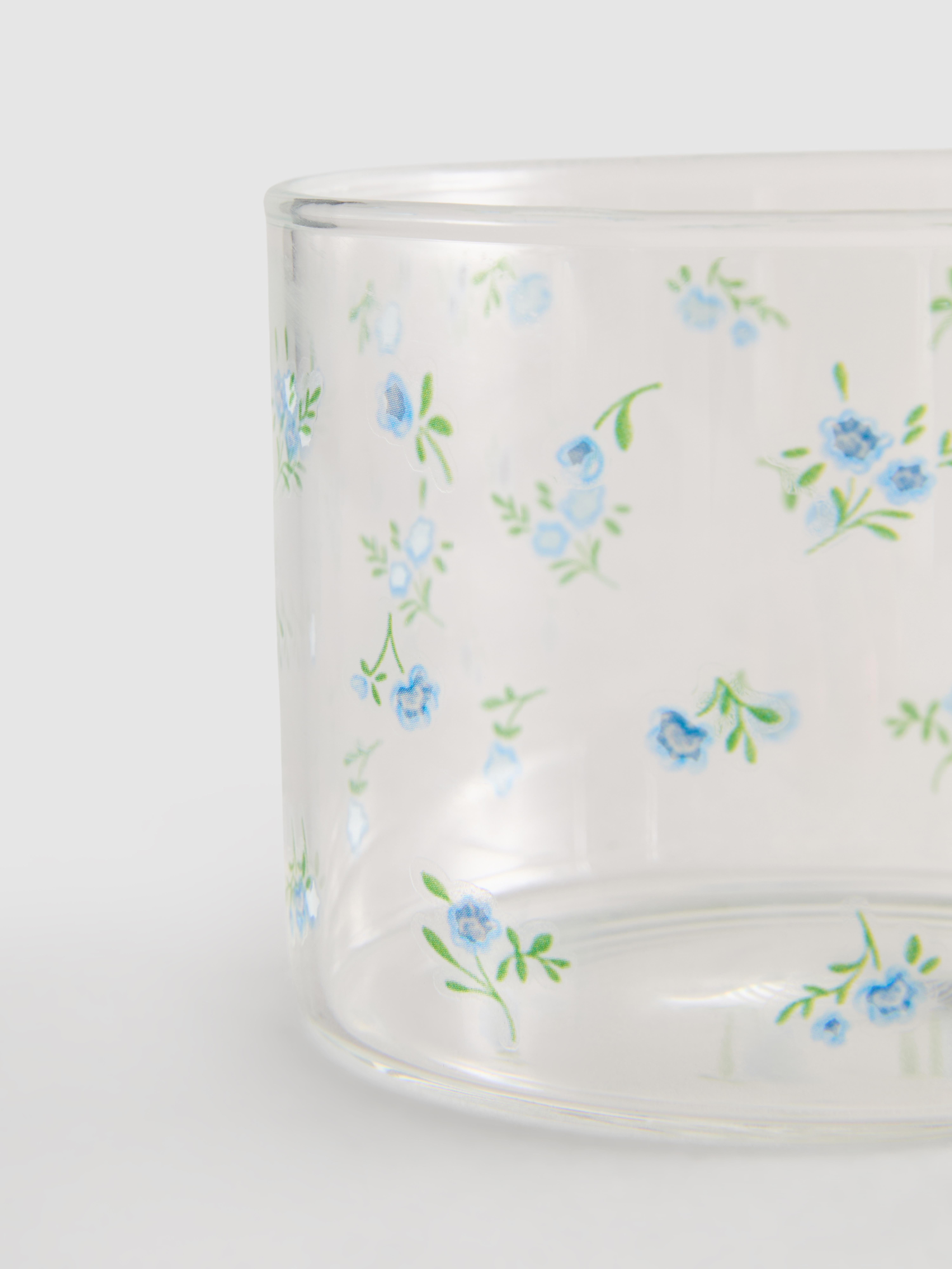 Lowball-Glas mit Blumenmuster