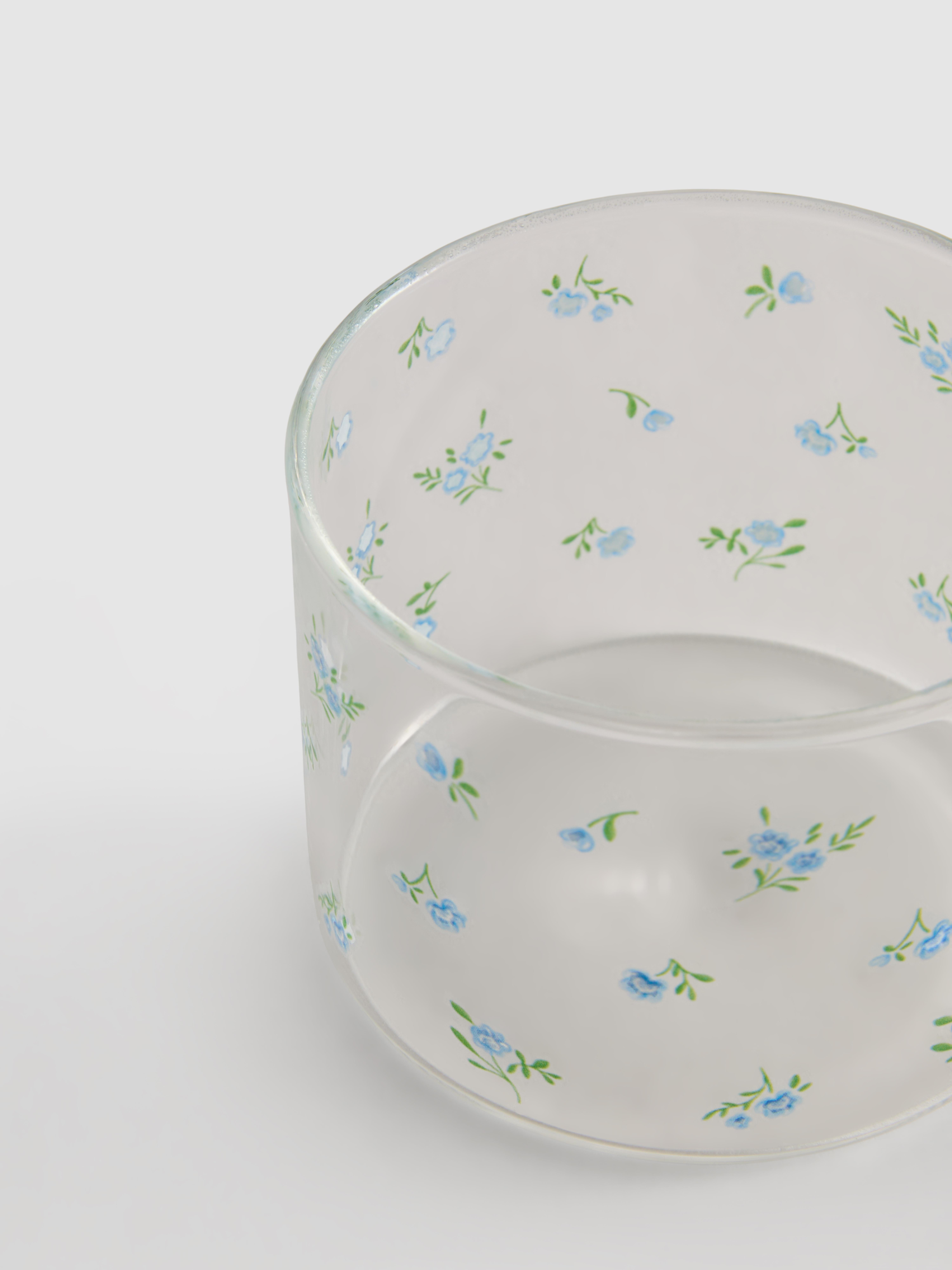 Lowball-Glas mit Blumenmuster