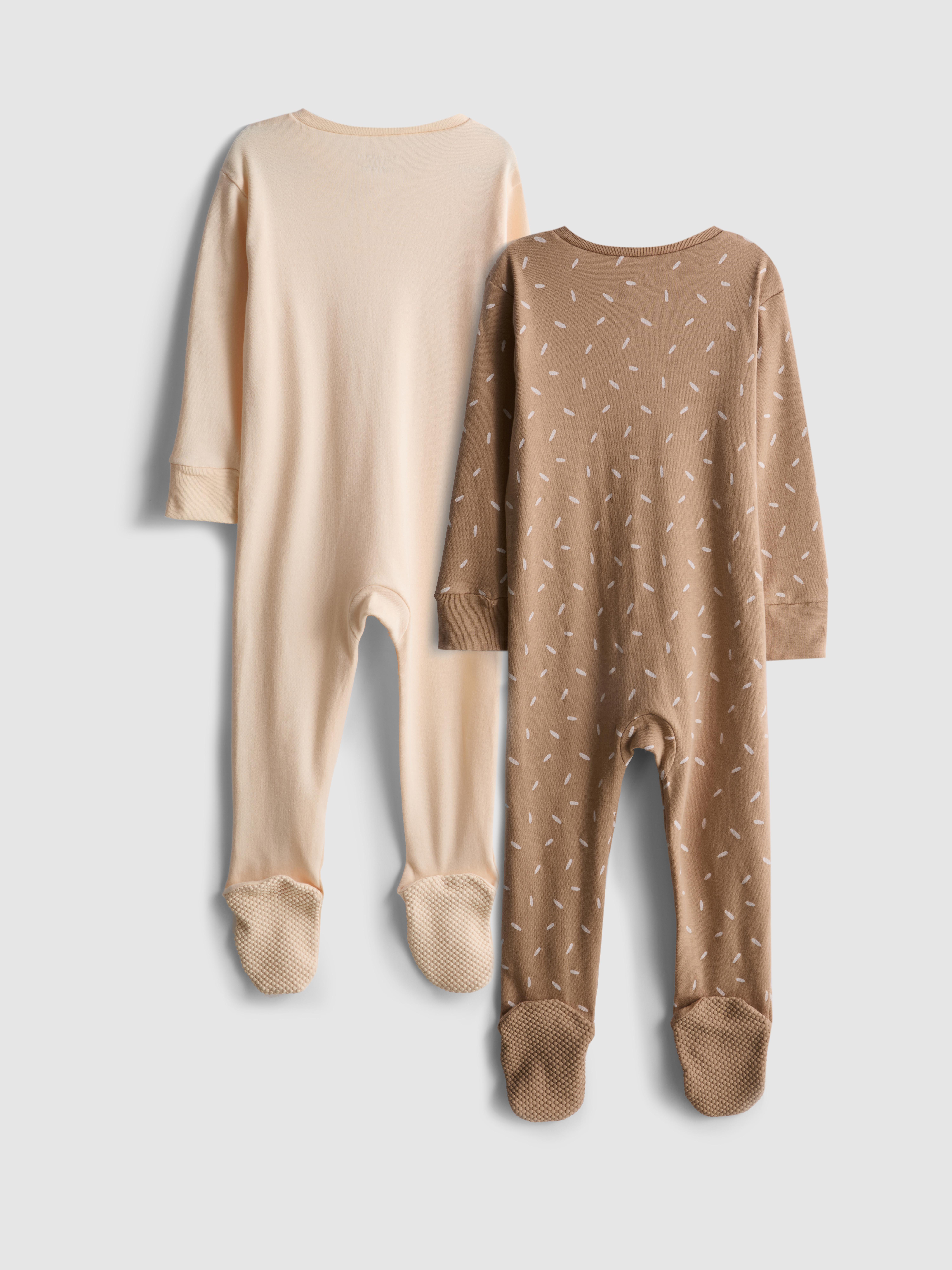 0-24mths | 2pk Zip-Up Sleepsuits