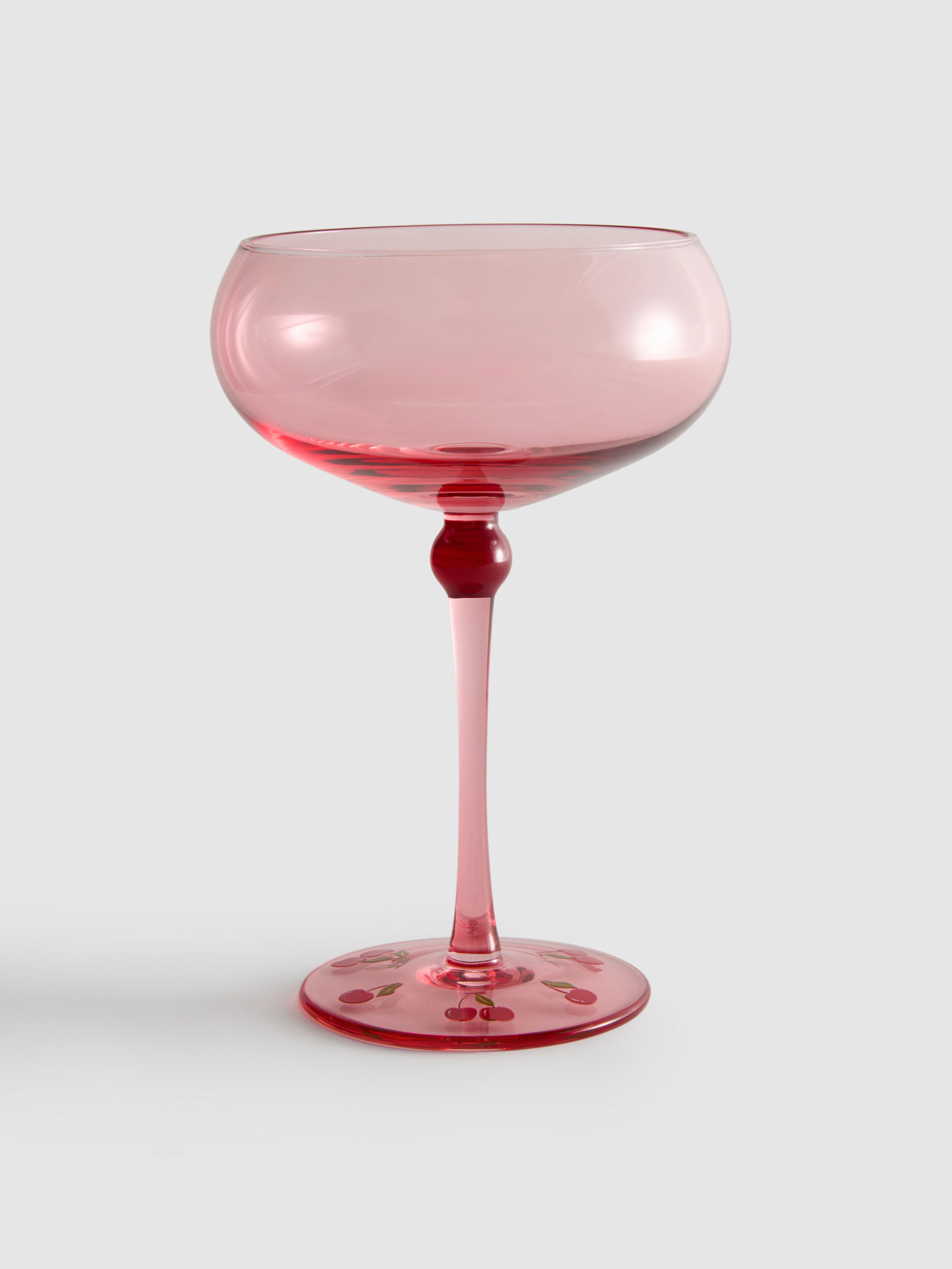 Coupéglas mit Kirschdesign