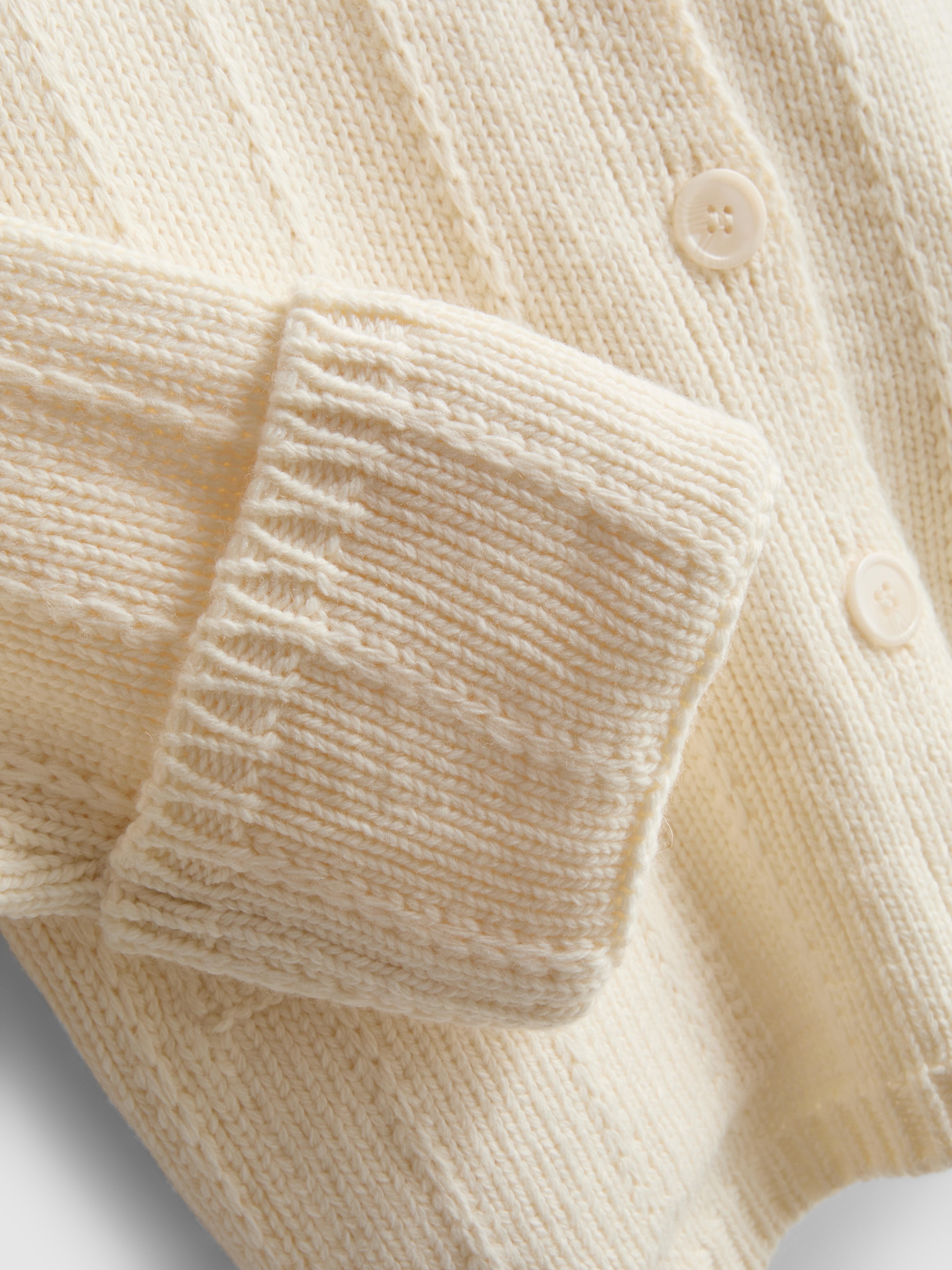 Women's Ivory V-Neck Cardigan