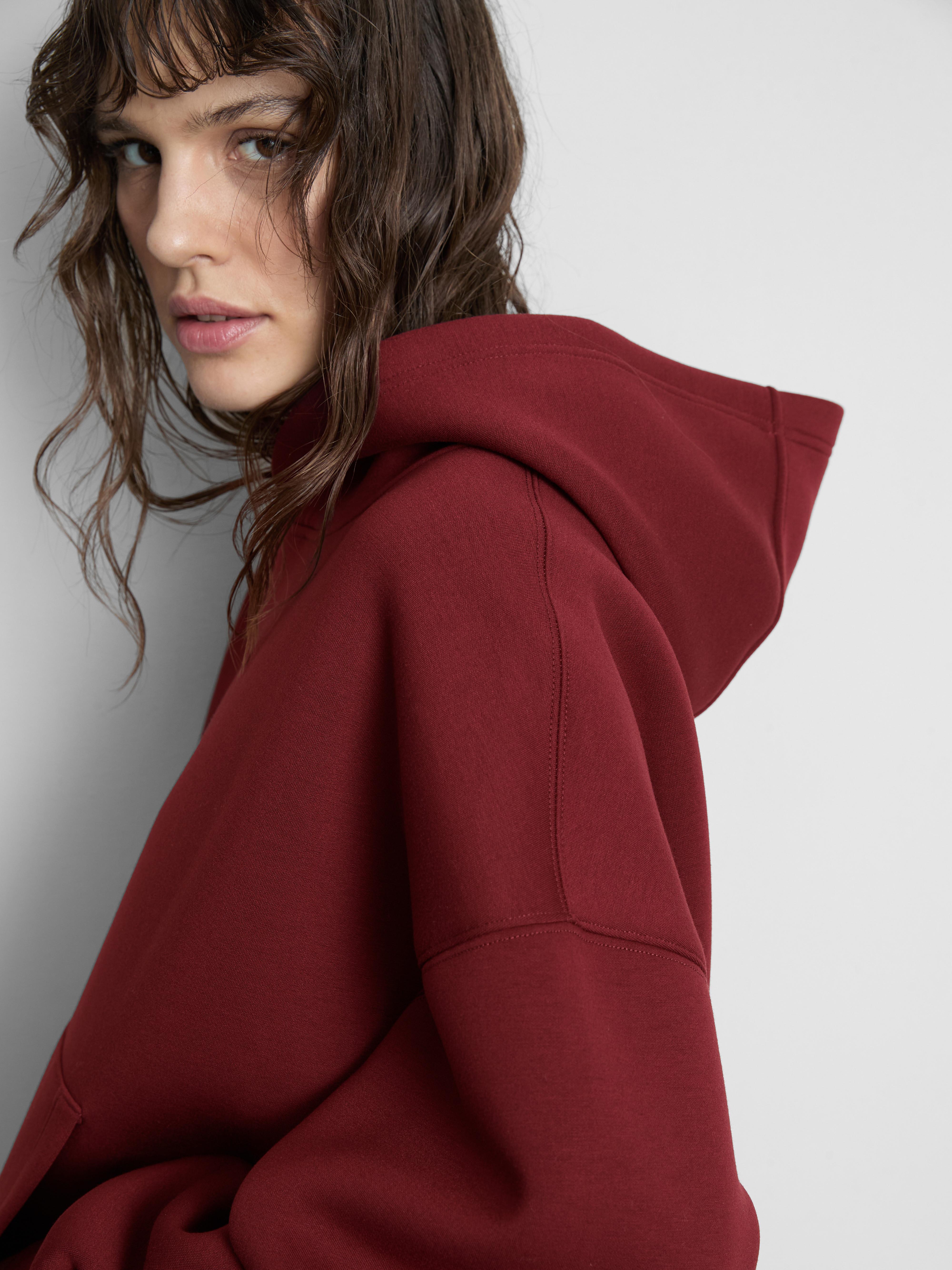 Women's Burgundy Rita Ora Oversized Scuba Hoodie