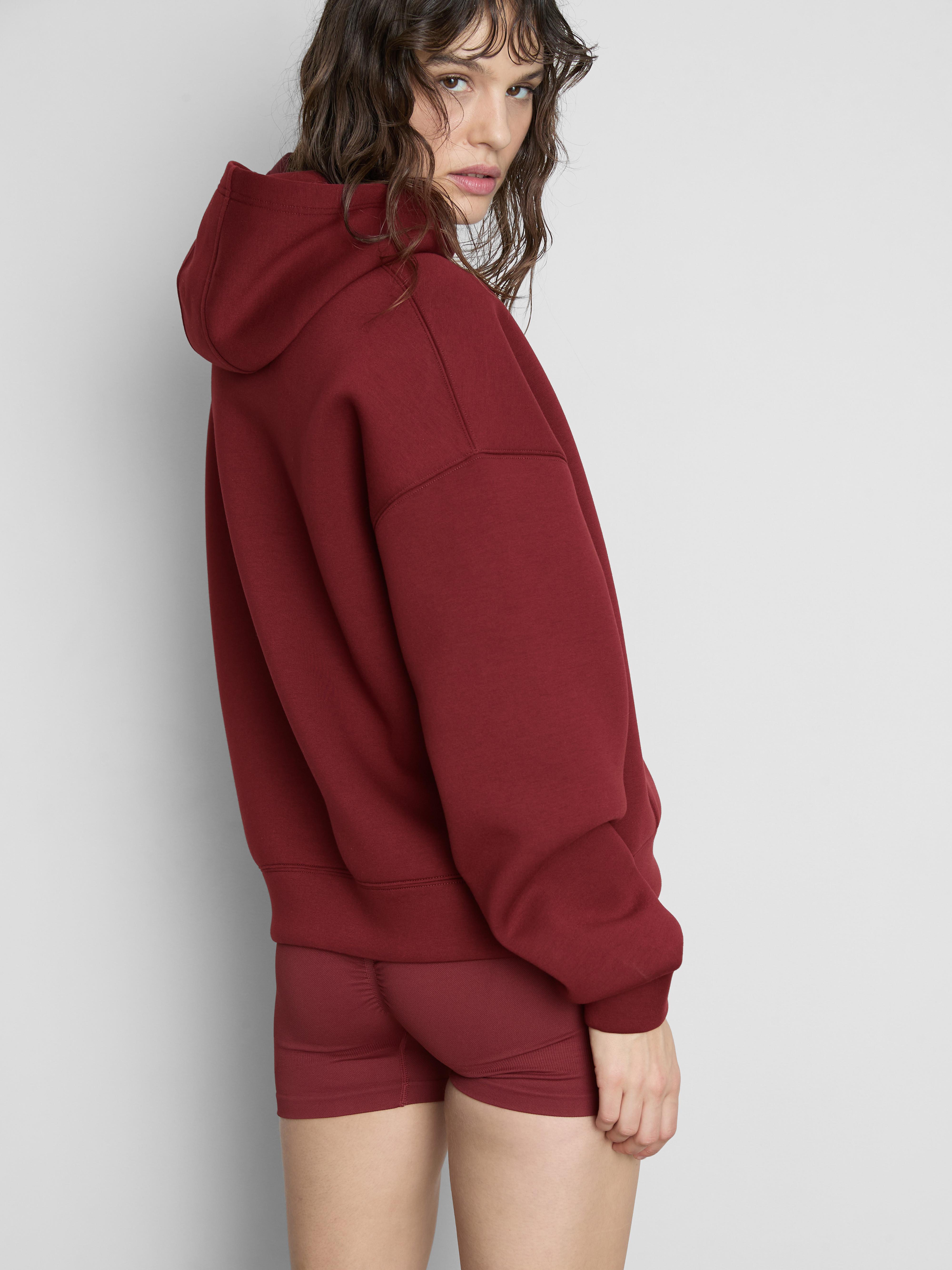 Women's Burgundy Rita Ora Oversized Scuba Hoodie