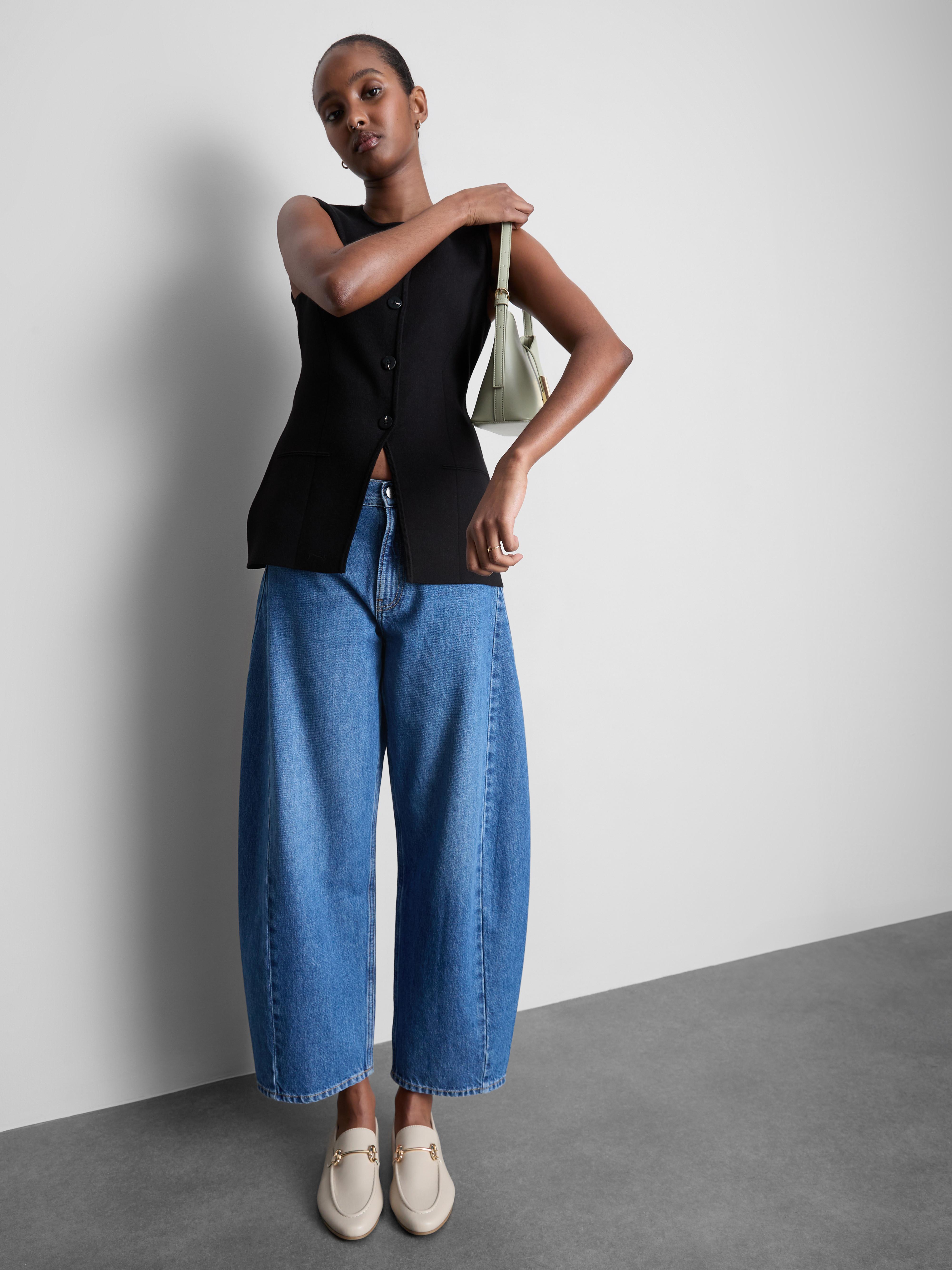 Women's Sculpted Longline Button-Down Vest