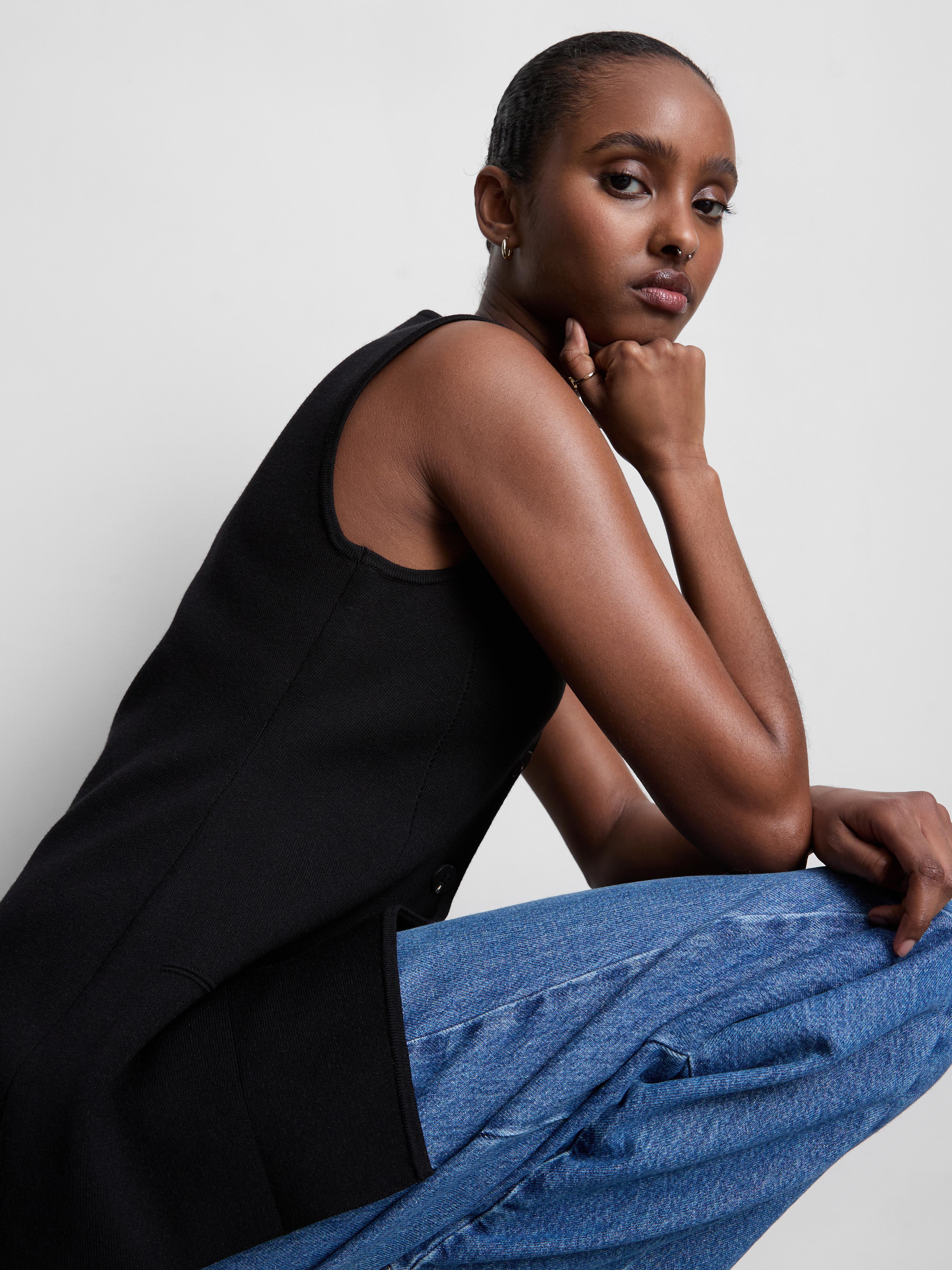 Women's Sculpted Longline Button-Down Vest