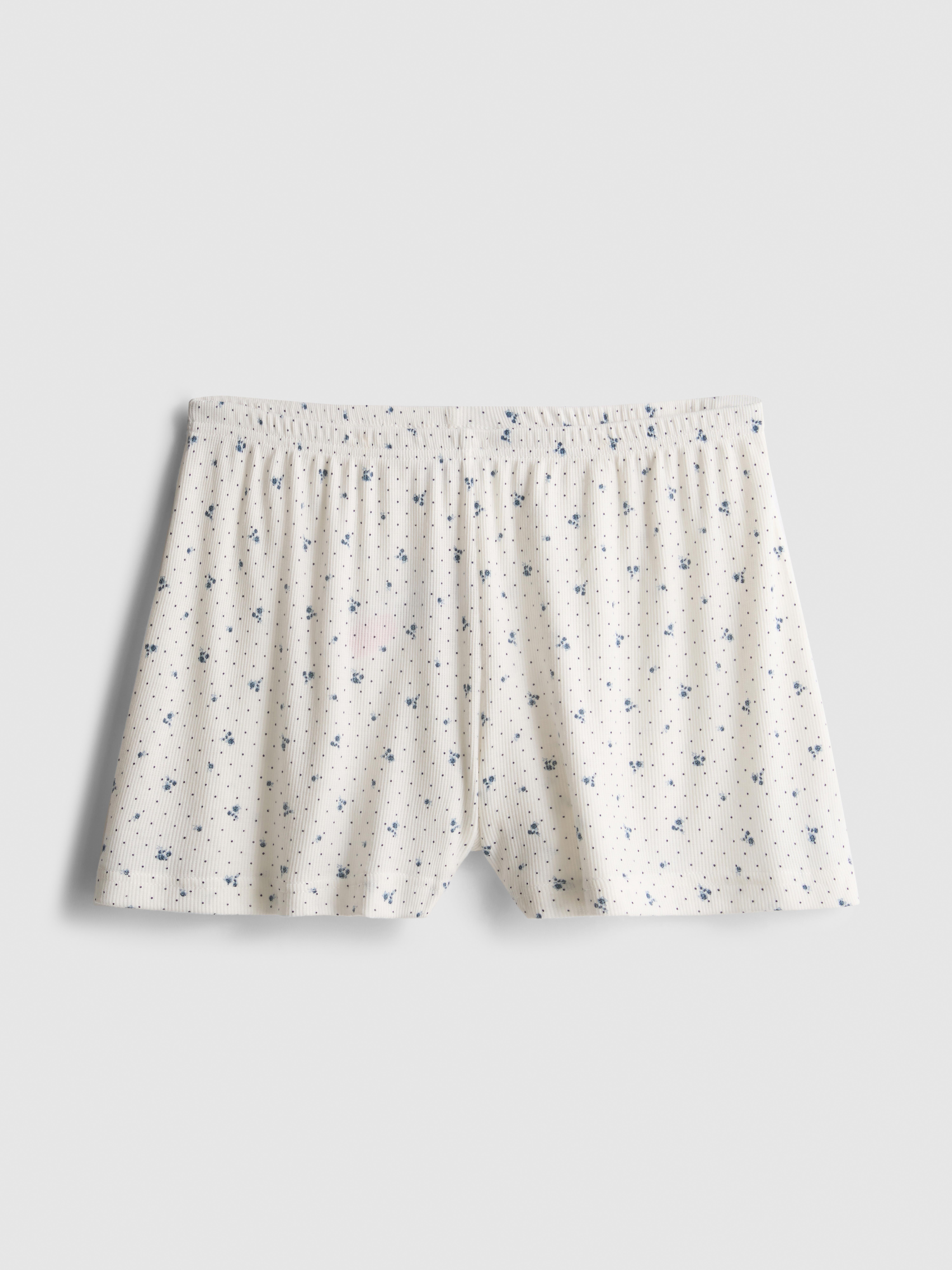 Women's Ivory Ribbed Jersey Pajama Shorts