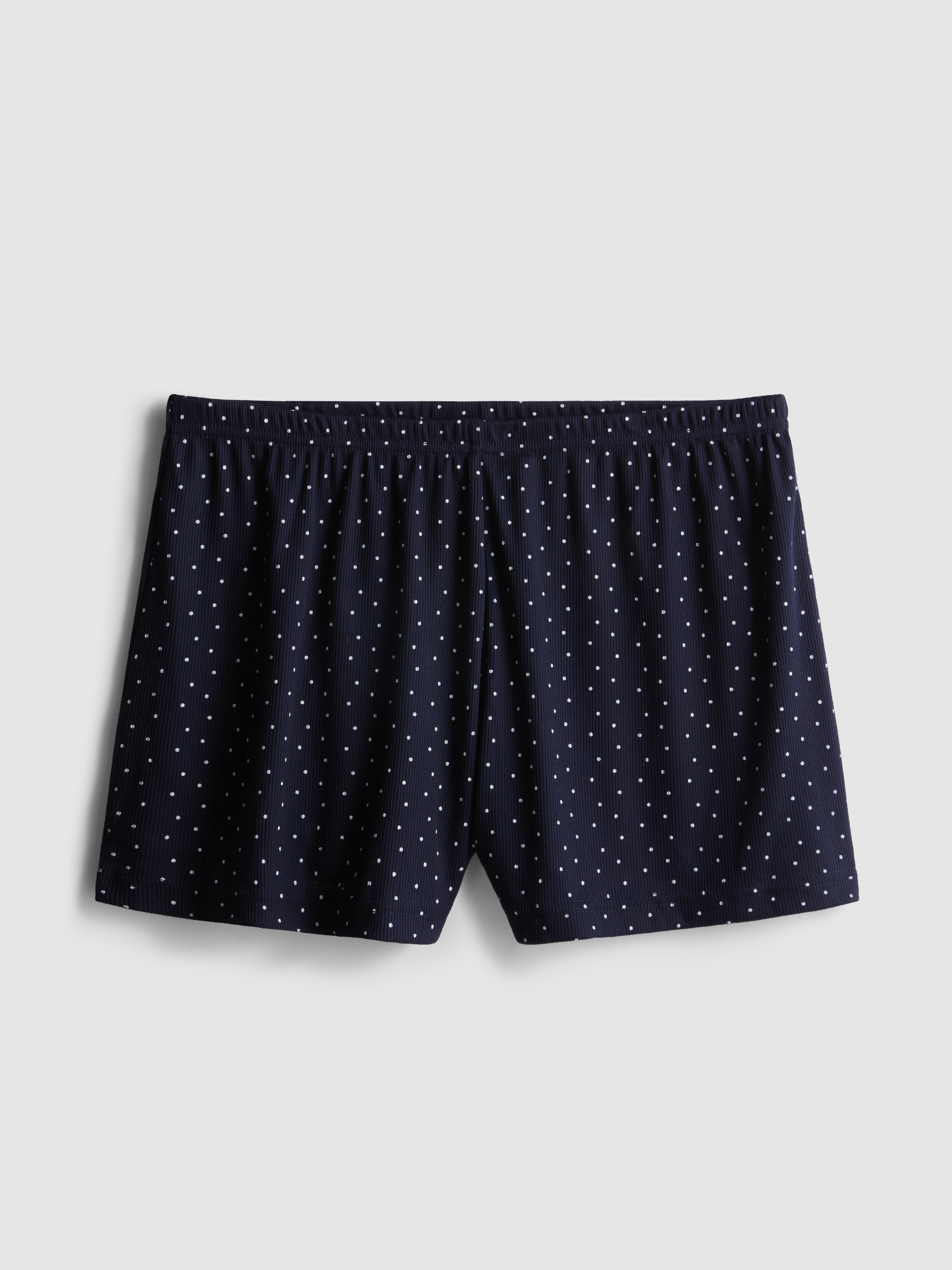 Women's Navy Ribbed Jersey Pajama Shorts