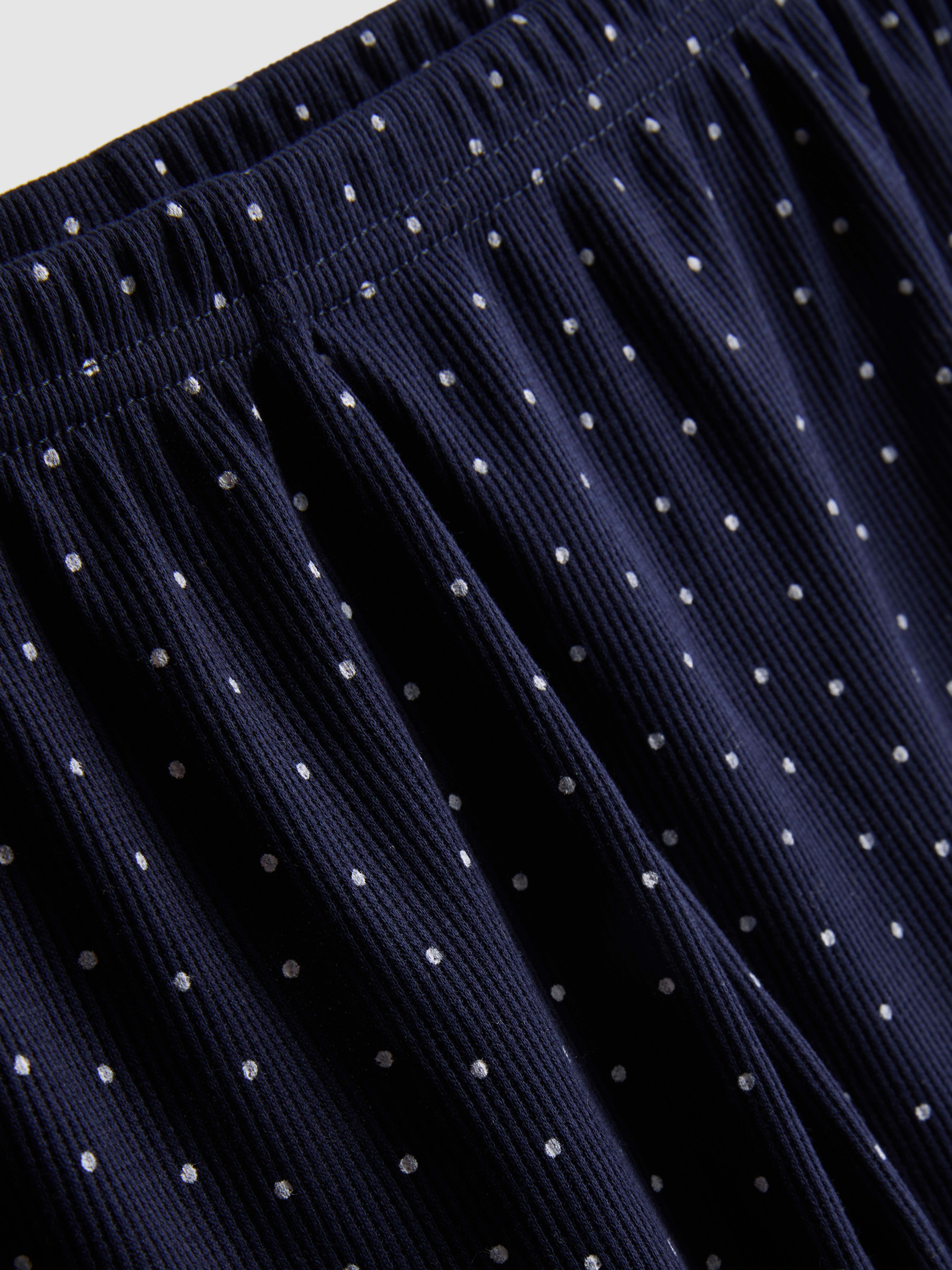 Women's Navy Ribbed Jersey Pajama Shorts