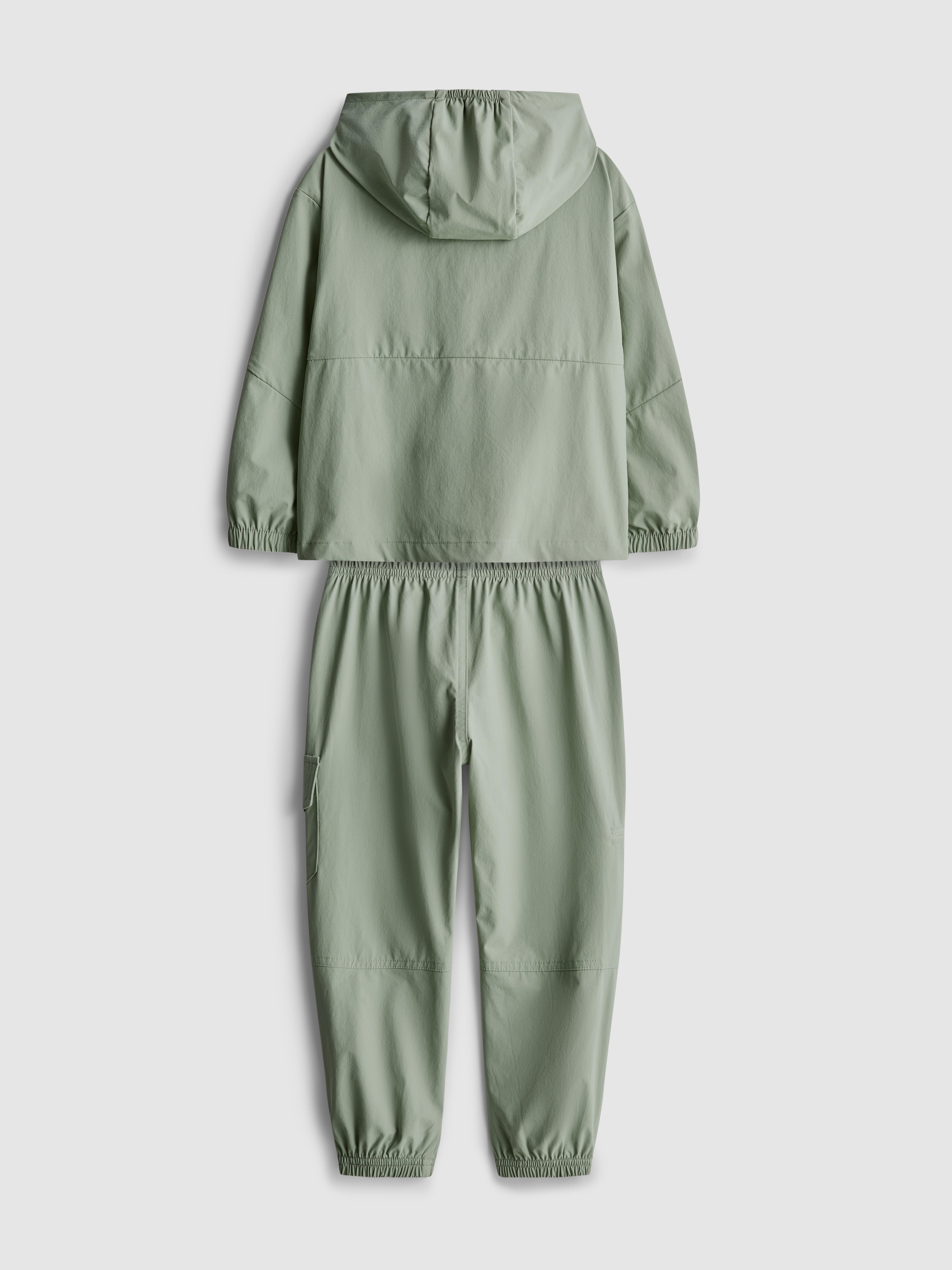 Boys Light Green 1.5-8yrs | Zip-Up Hoodie and Cargo Joggers Sports Set