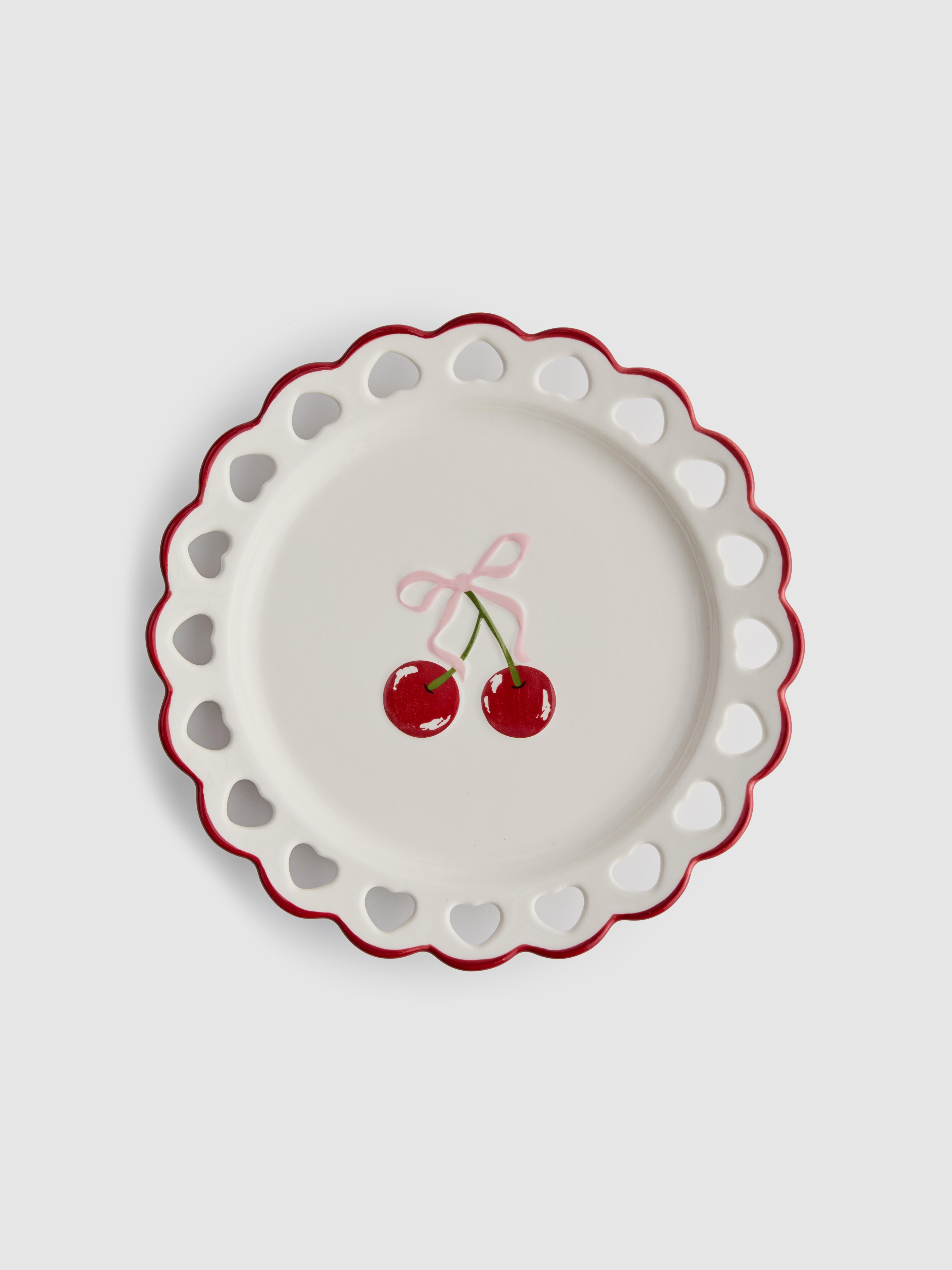 Heart And Cherry Cutout Side Plate