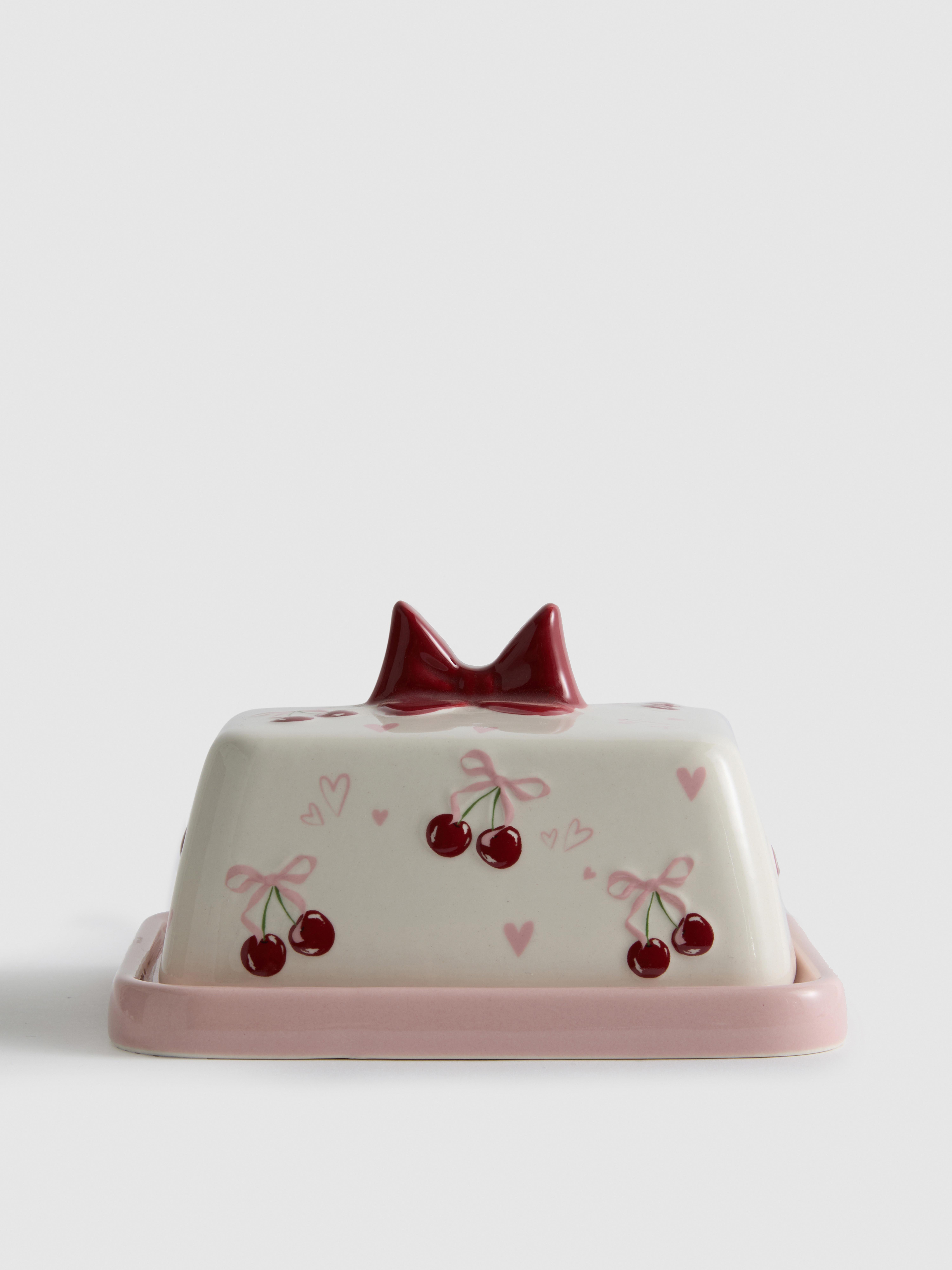 Prato manteiga laço/cereja