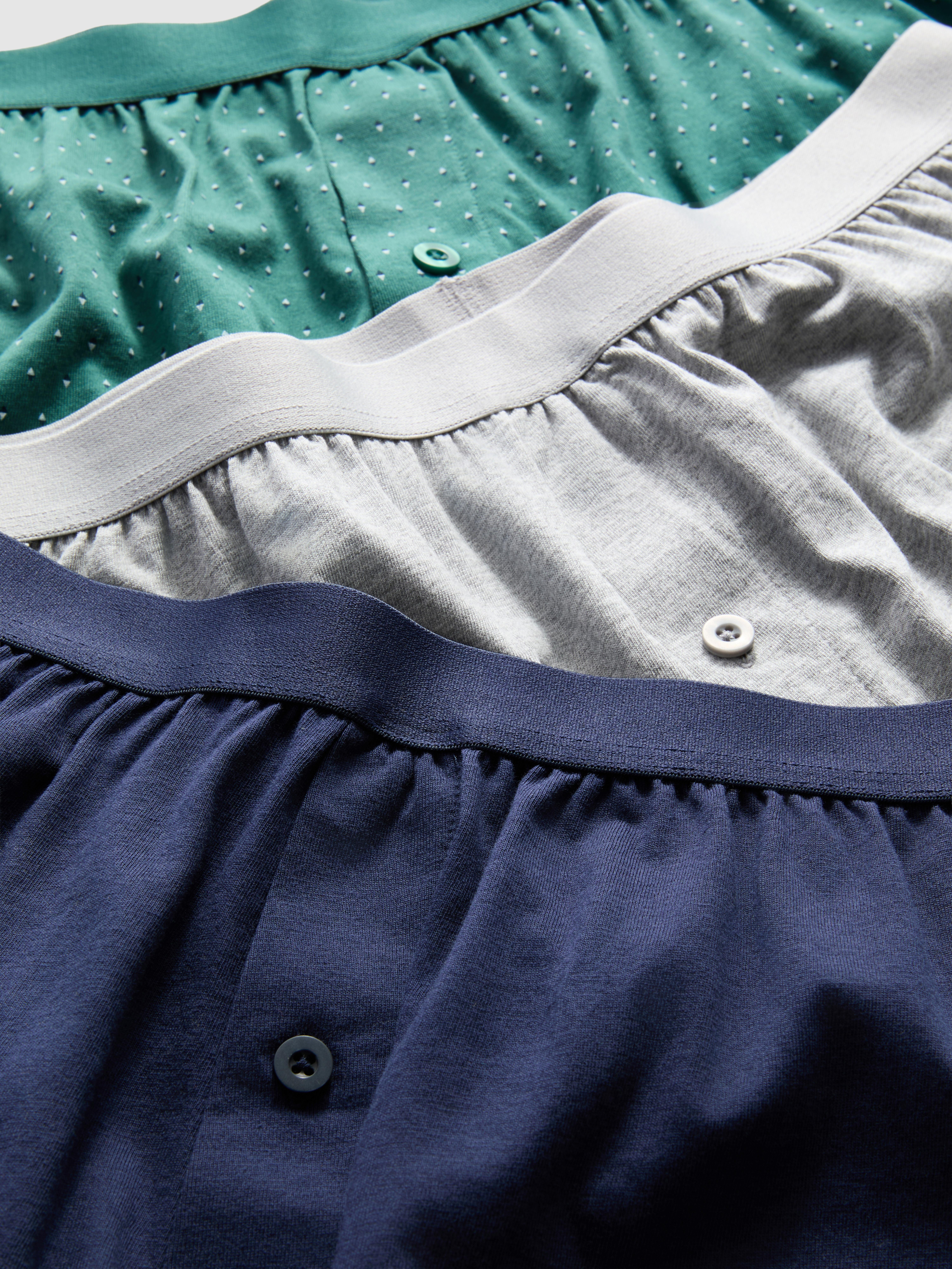 Mens Teal 3pk Loose Fit Boxer Shorts | Primark