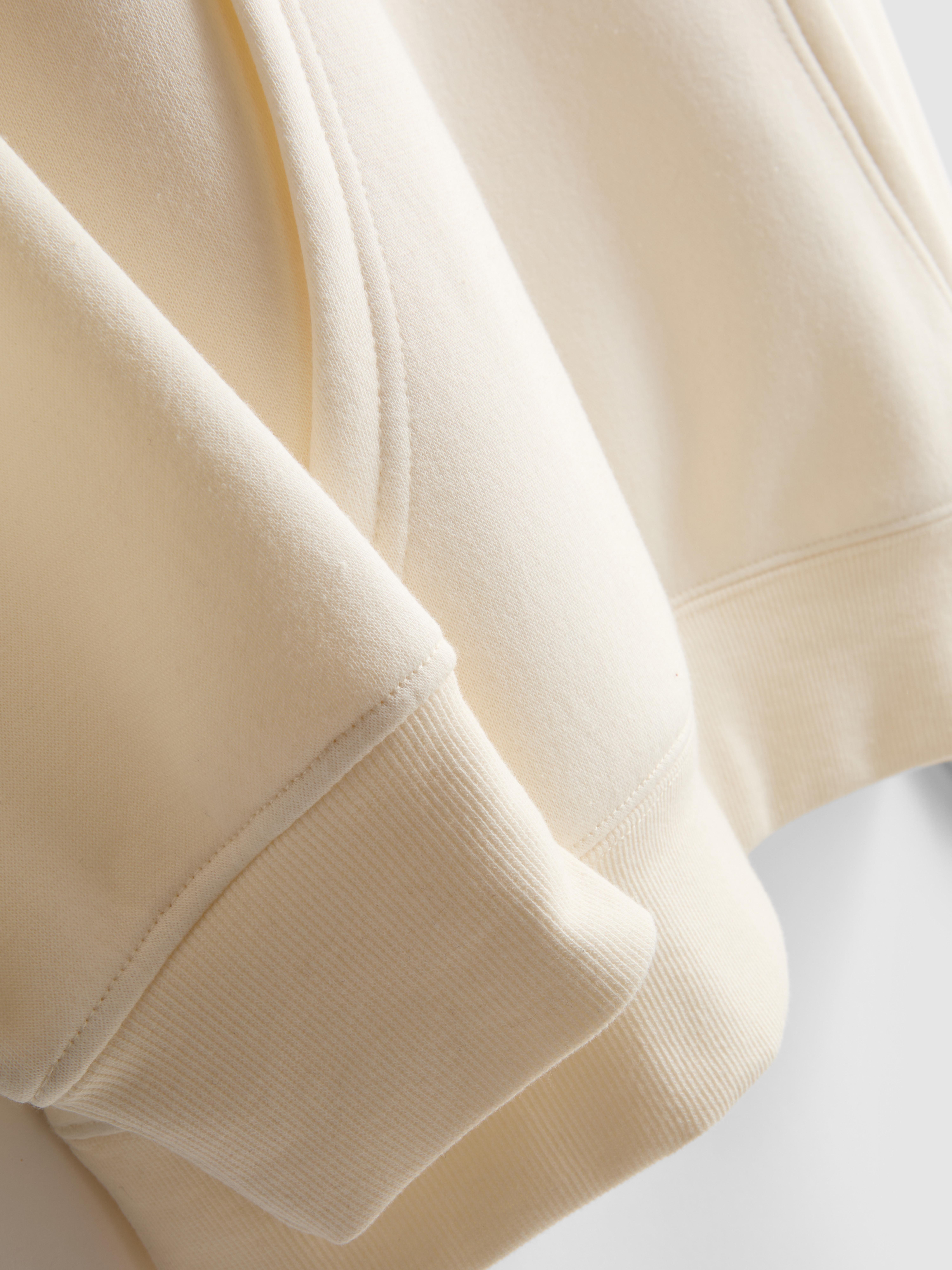 Women's Ivory Cotton-Blend Graphic Hoodie