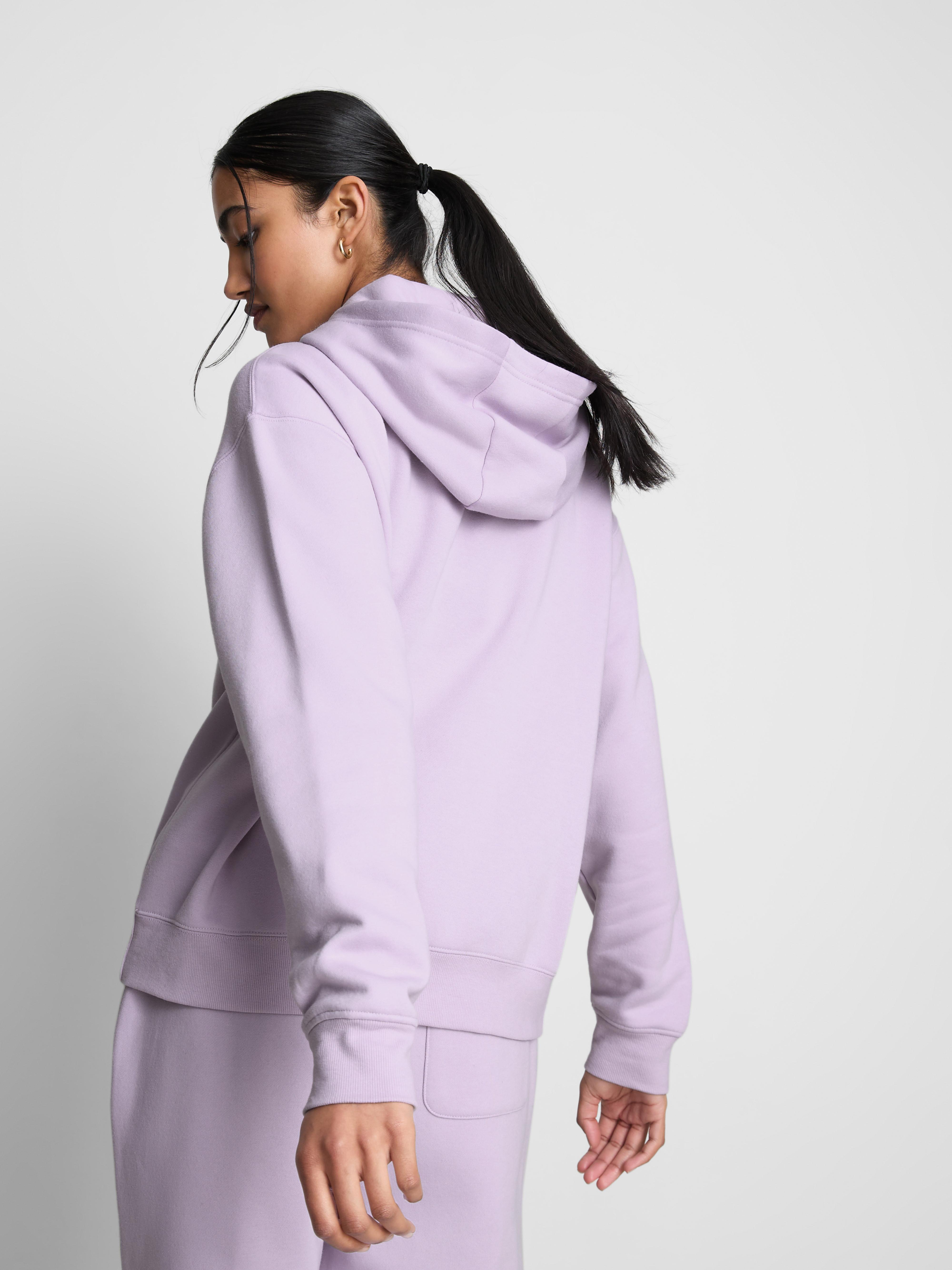 Women's Lilac Cotton-Blend Graphic Hoodie