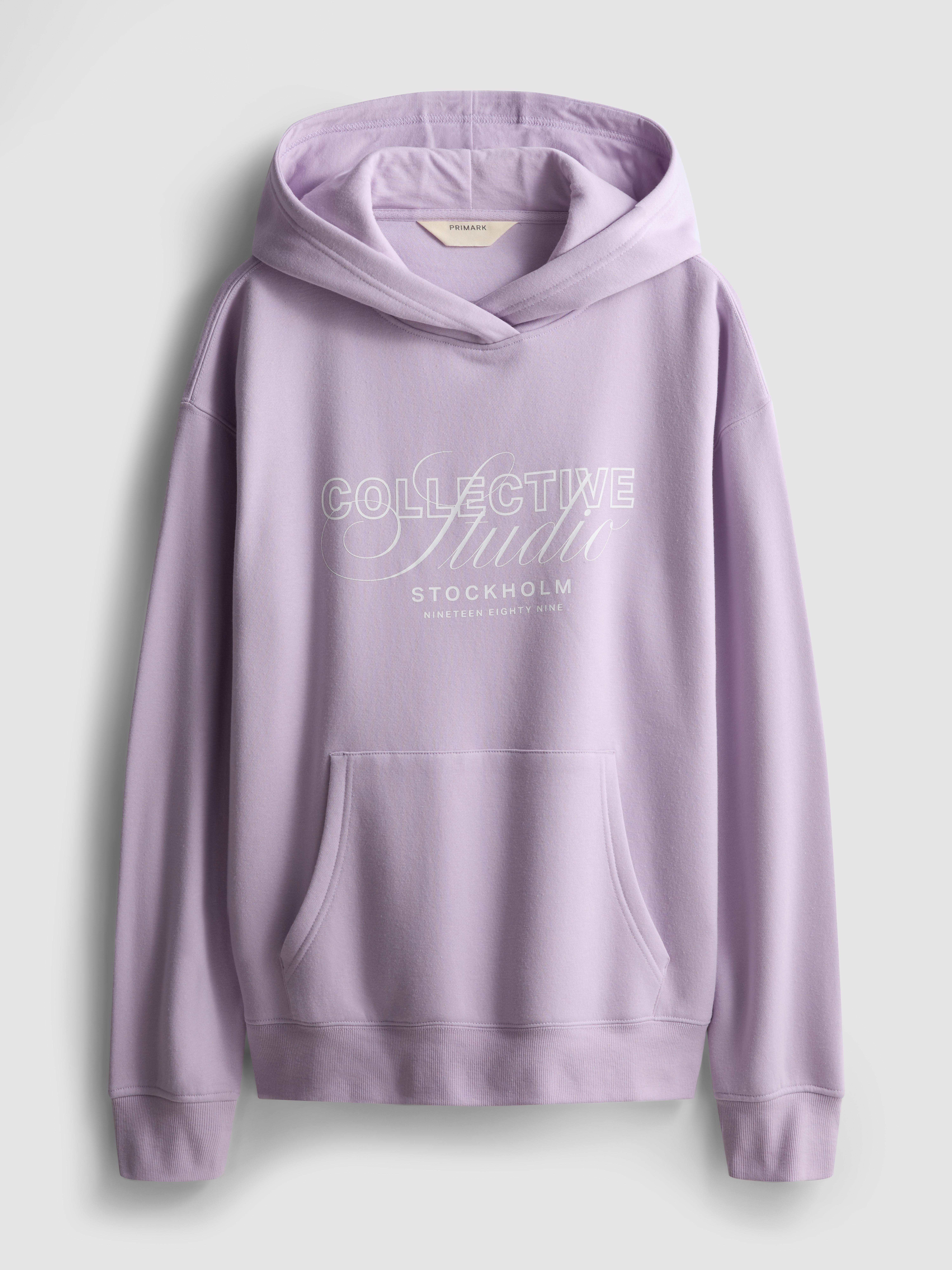 Women's Lilac Cotton-Blend Graphic Hoodie