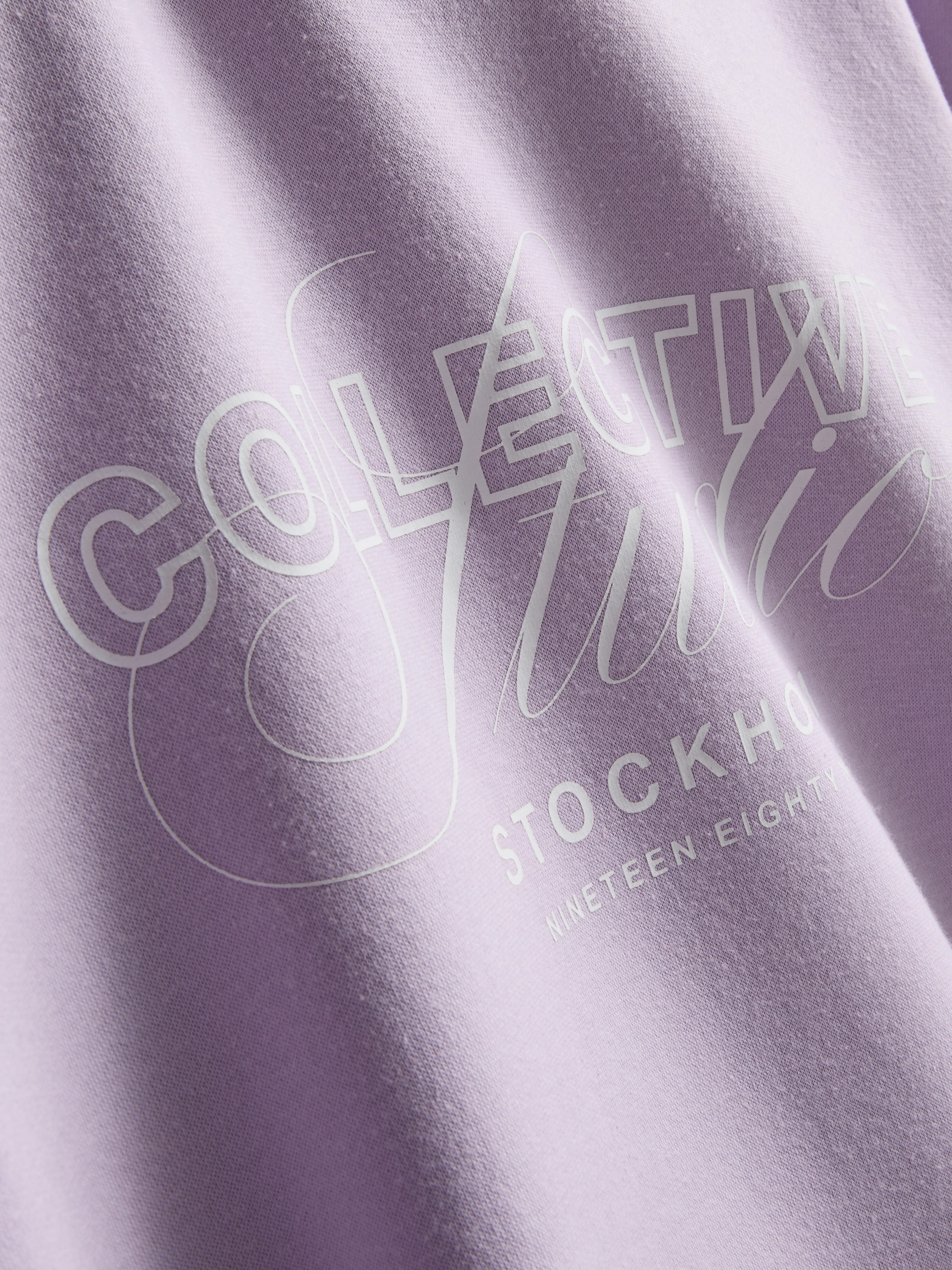 Women's Lilac Cotton-Blend Graphic Hoodie