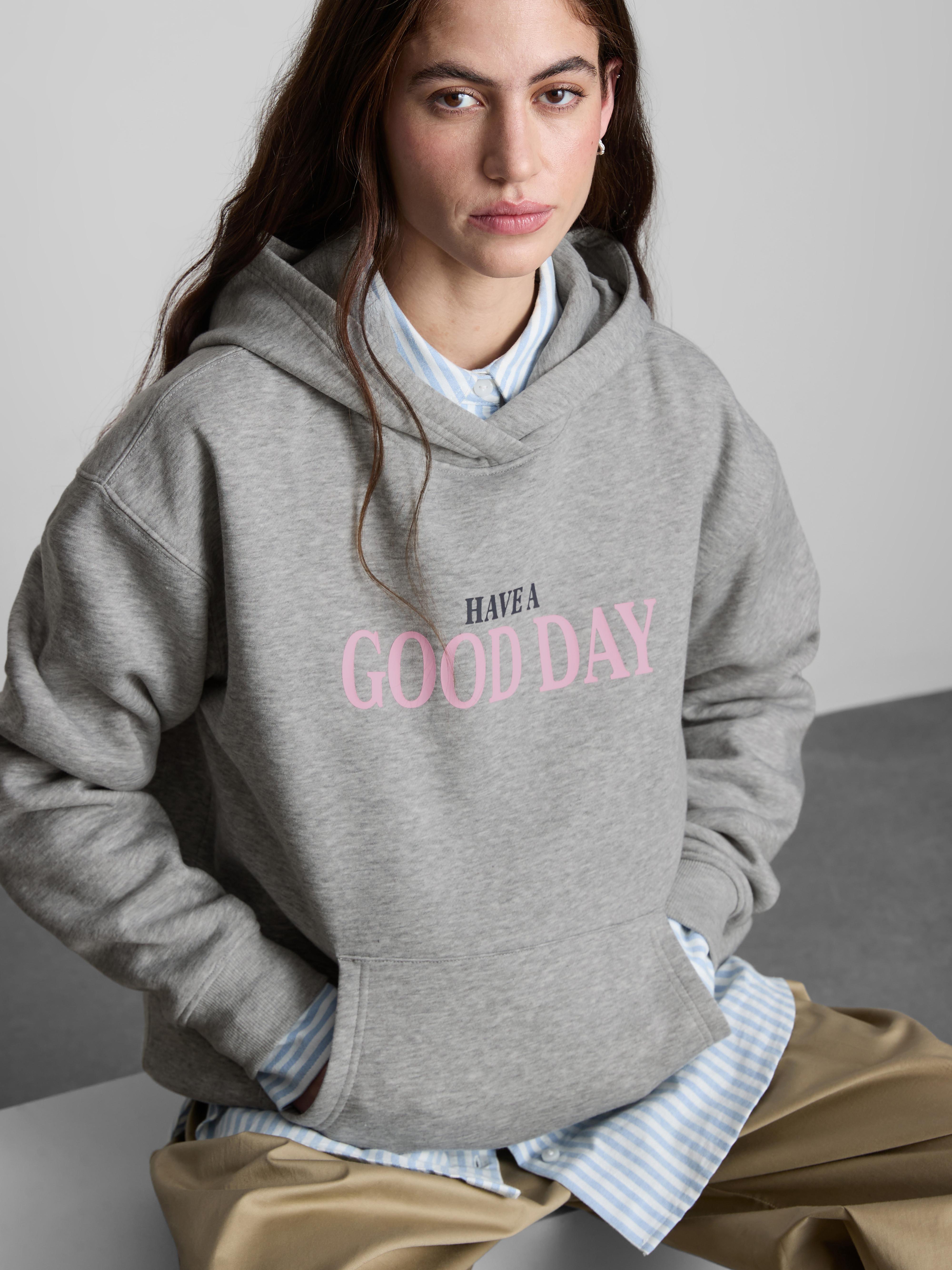 Grafik-Hoodie aus Baumwollmischung