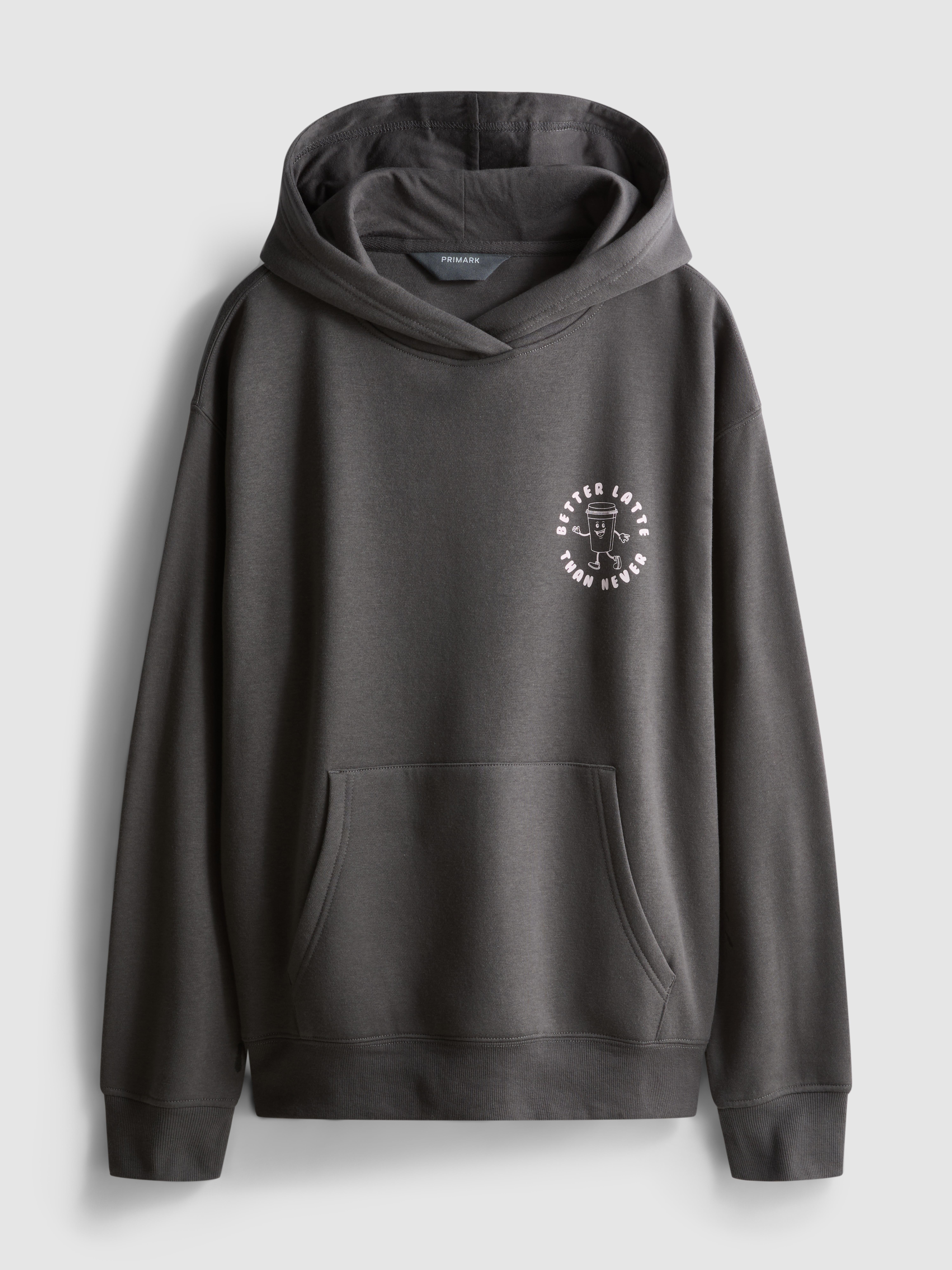 Women's Charcoal Cotton-Blend Graphic Hoodie