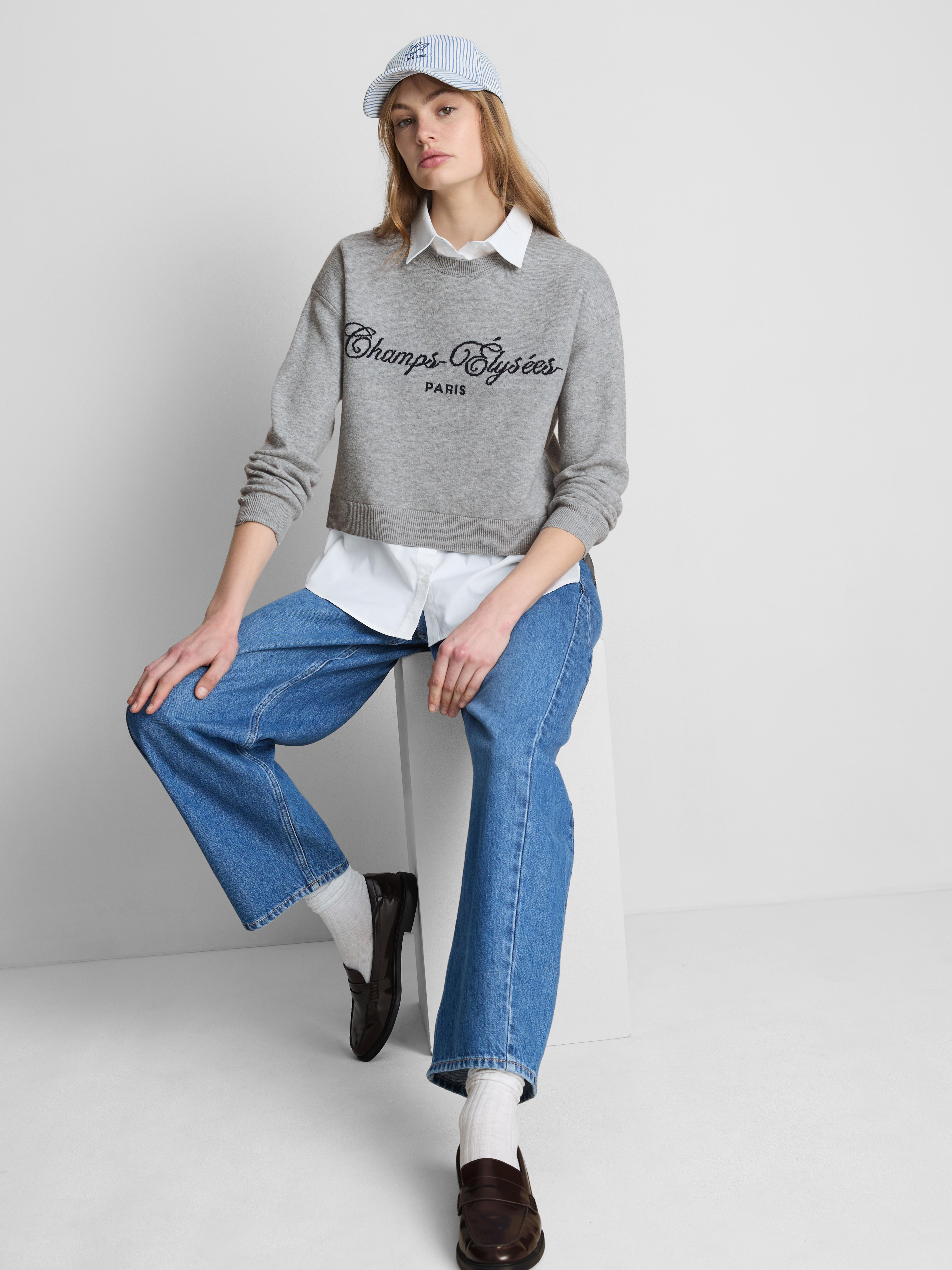 Camisola malha 2 em 1 slogan