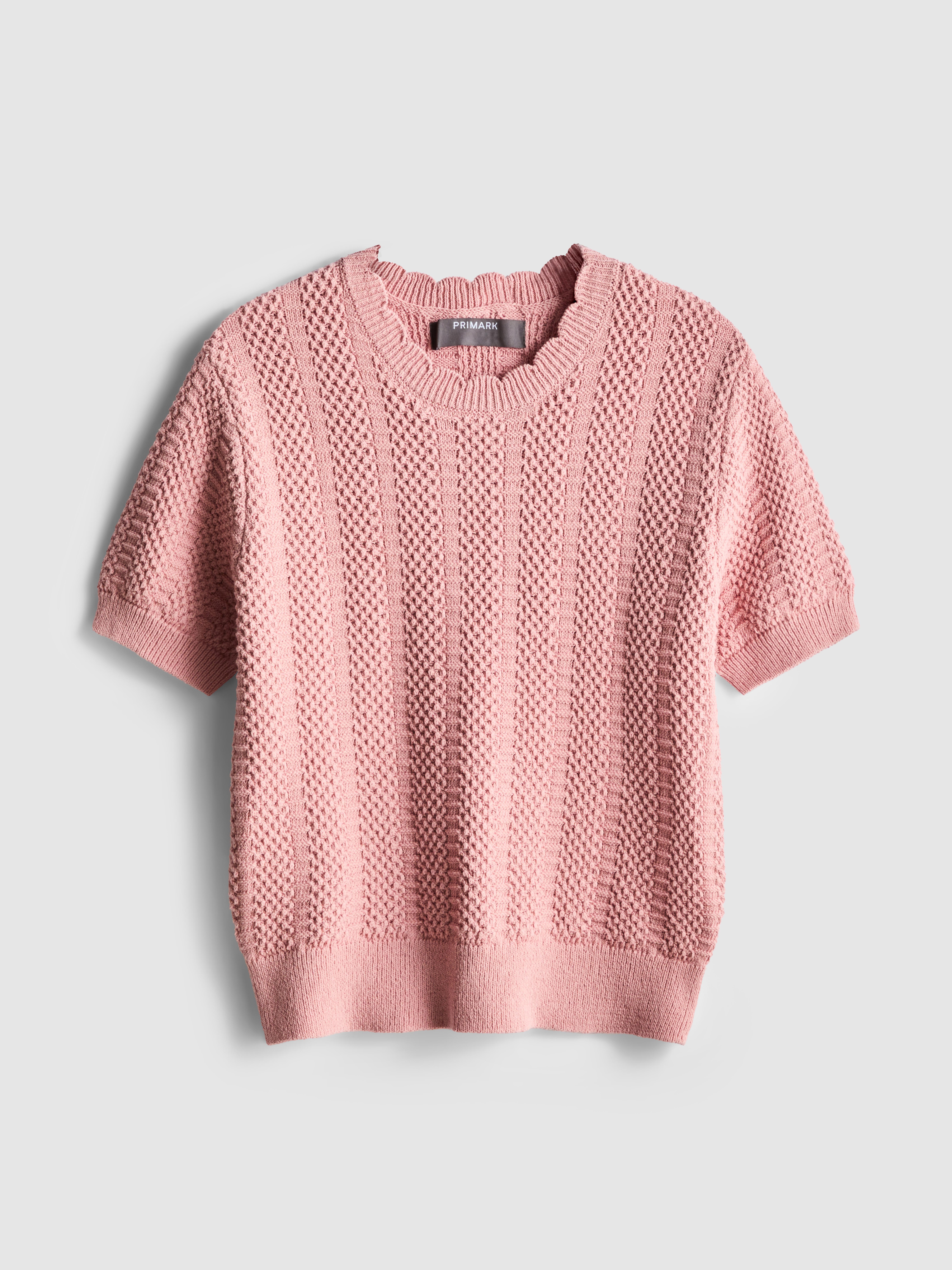 T-shirt gola folhos mistura algodão