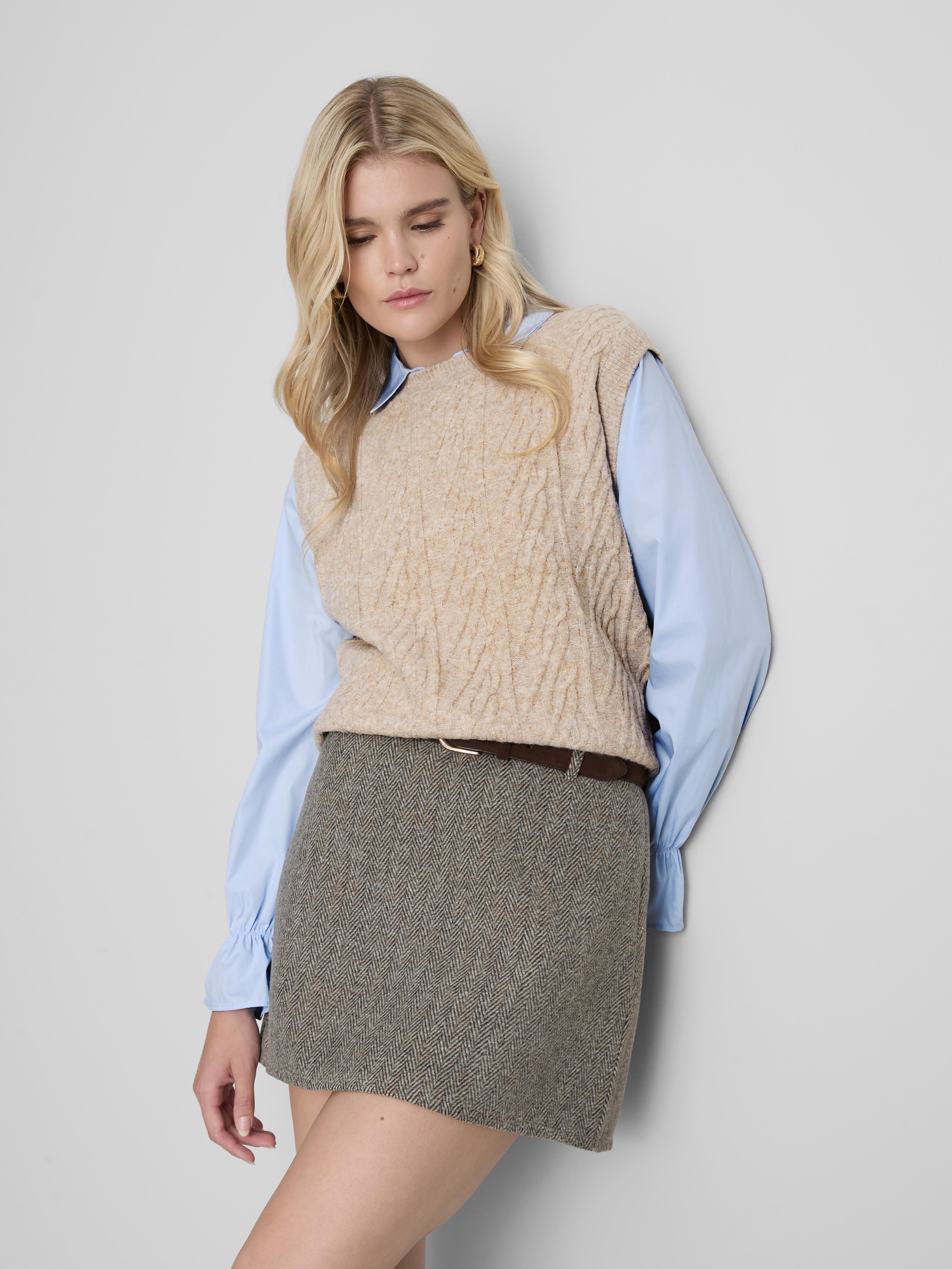 Pull 2-en-1 en maille torsadée
