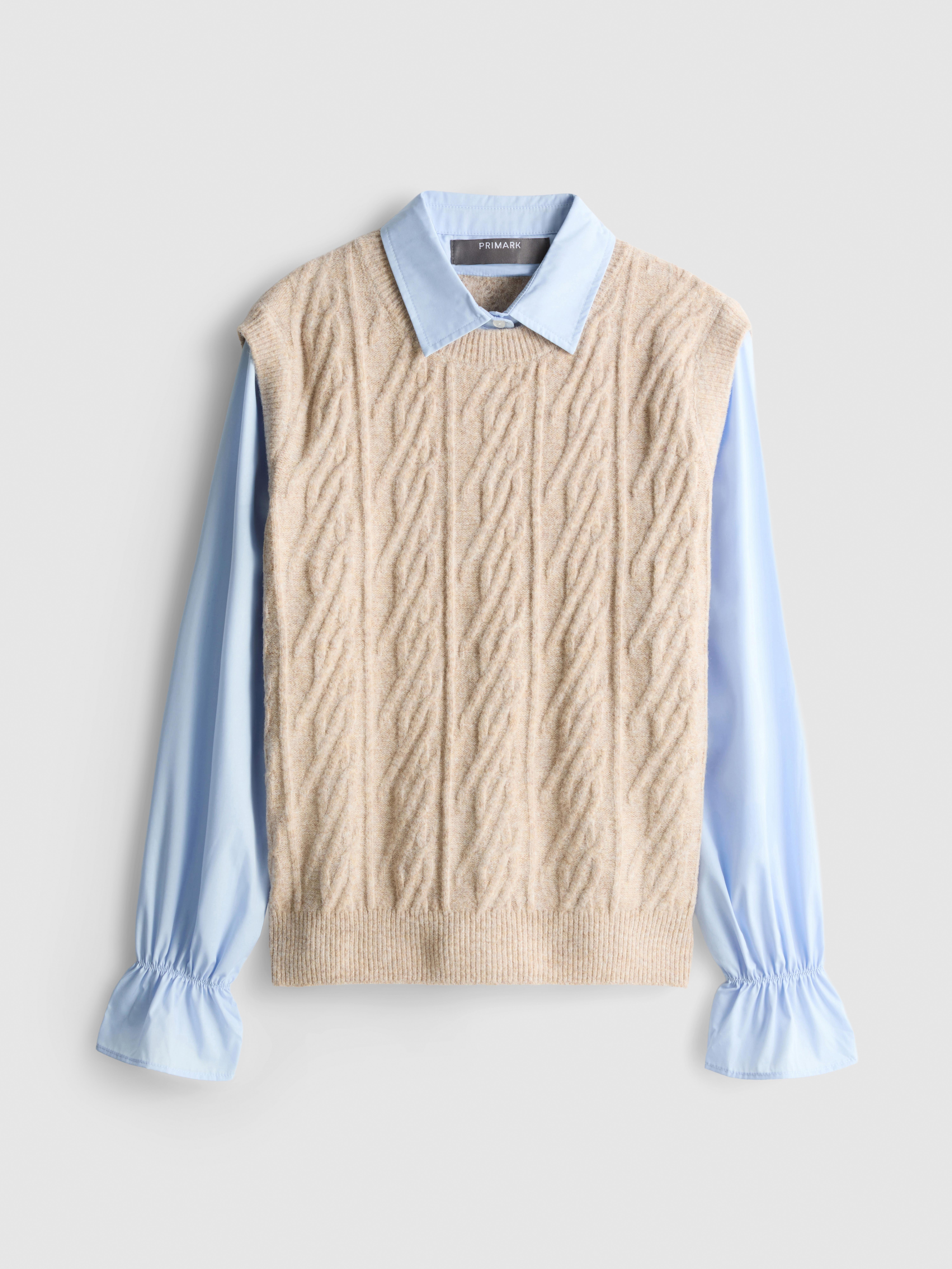Pull 2-en-1 en maille torsadée