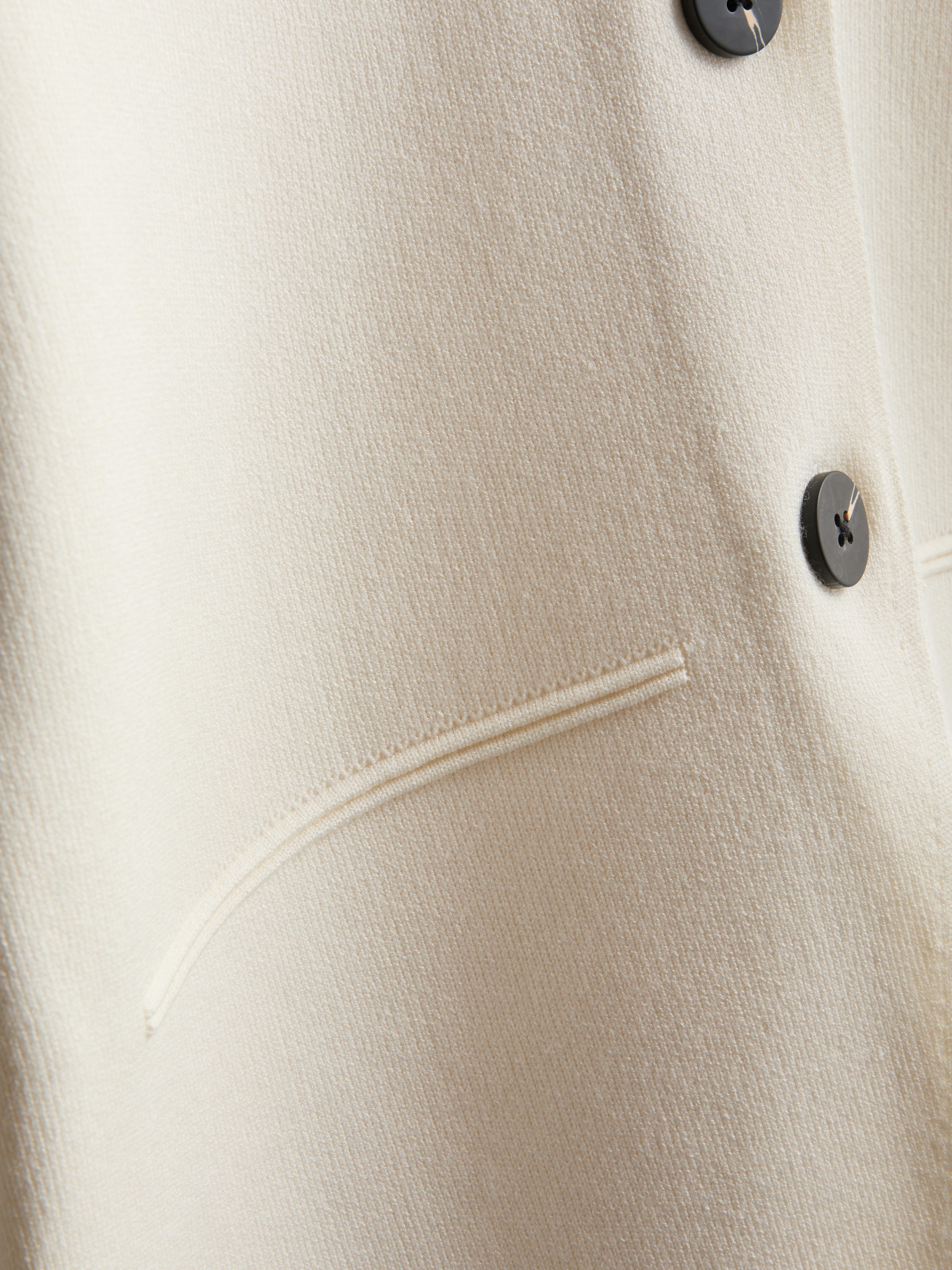 Women's Ivory Sculpted Crewneck Cardigan