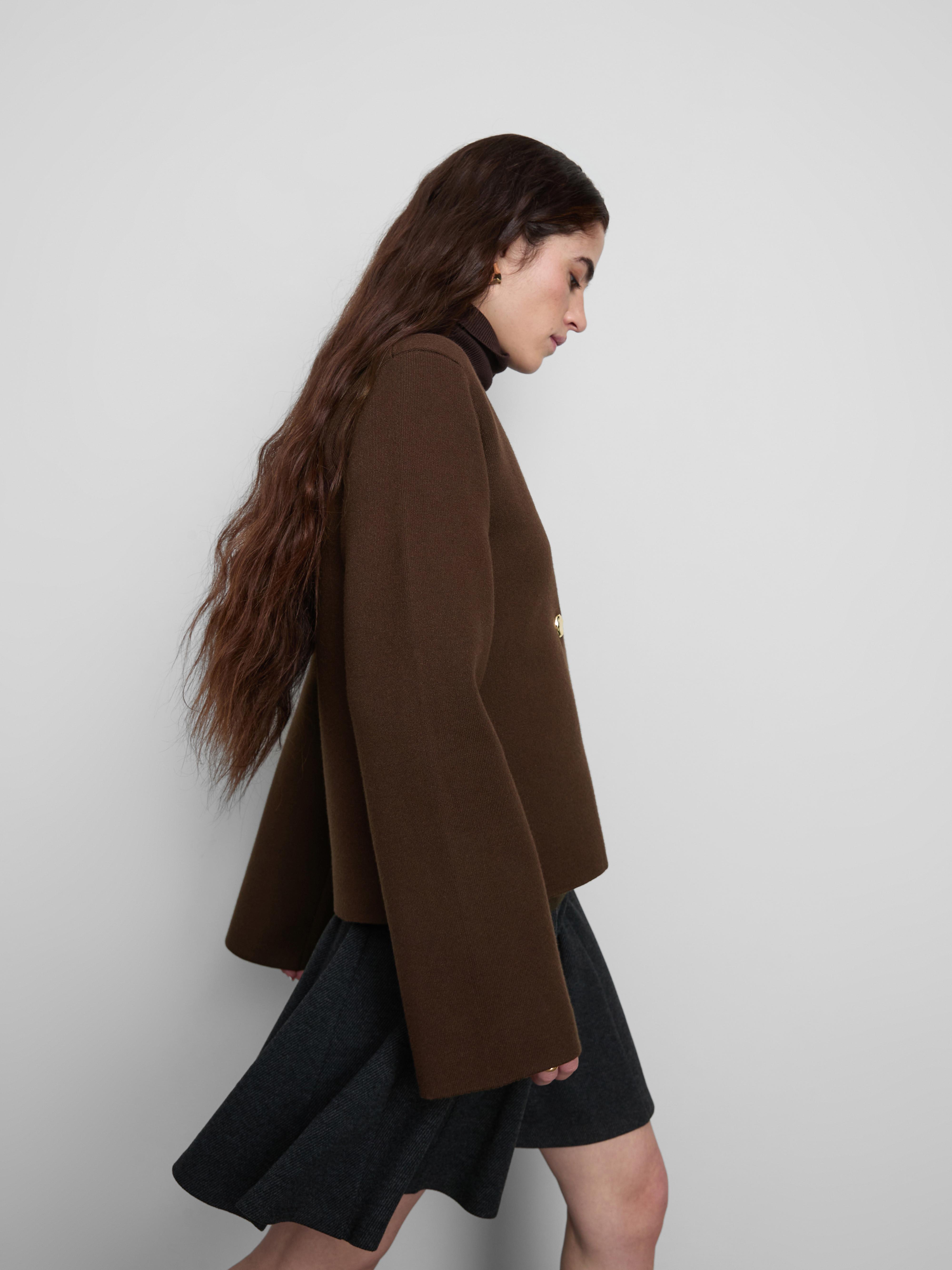 Women's Chocolate Double-Breasted V-Neck Cardigan