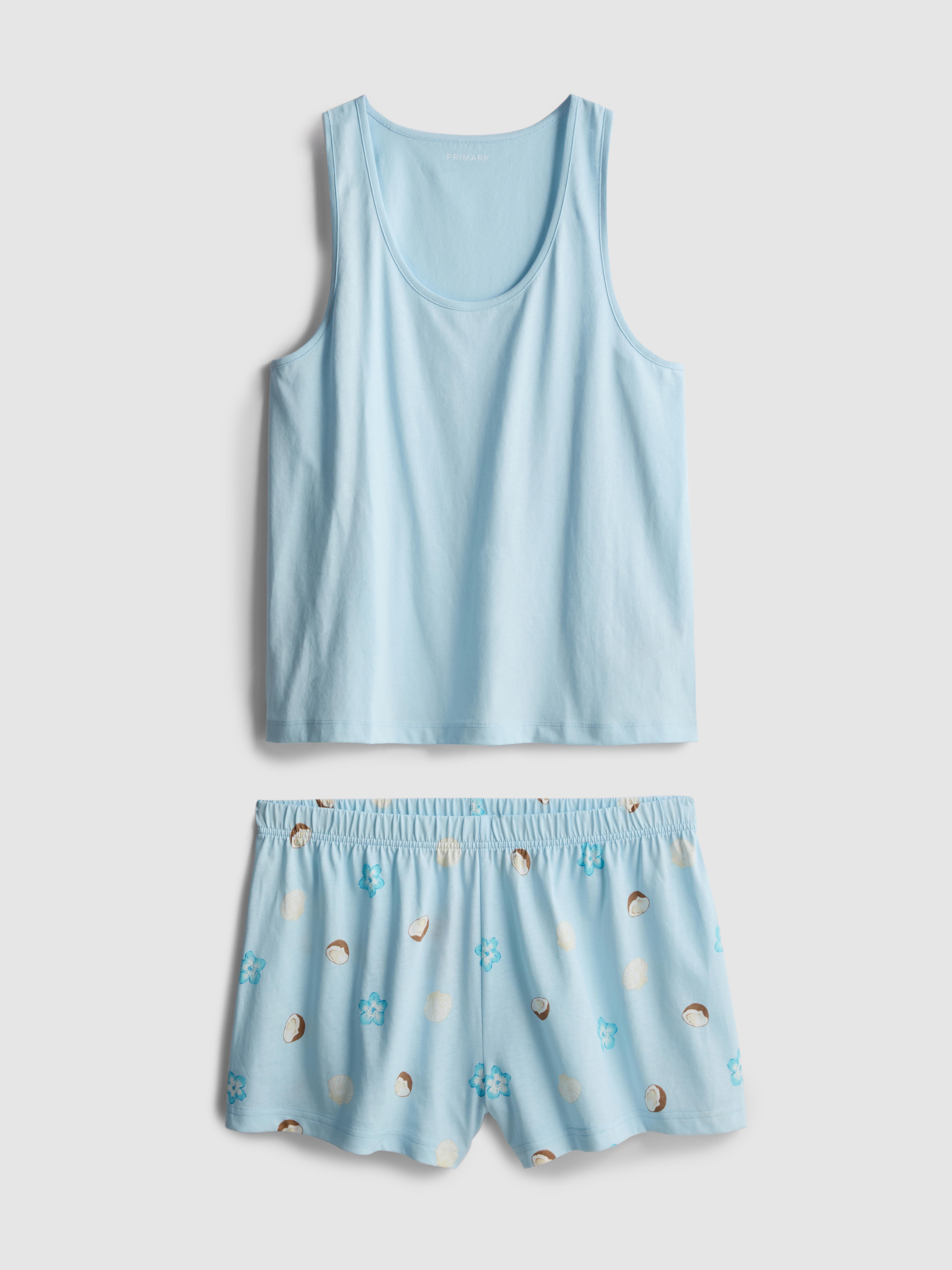 Cotton Vest And Short Pyjamas Blue