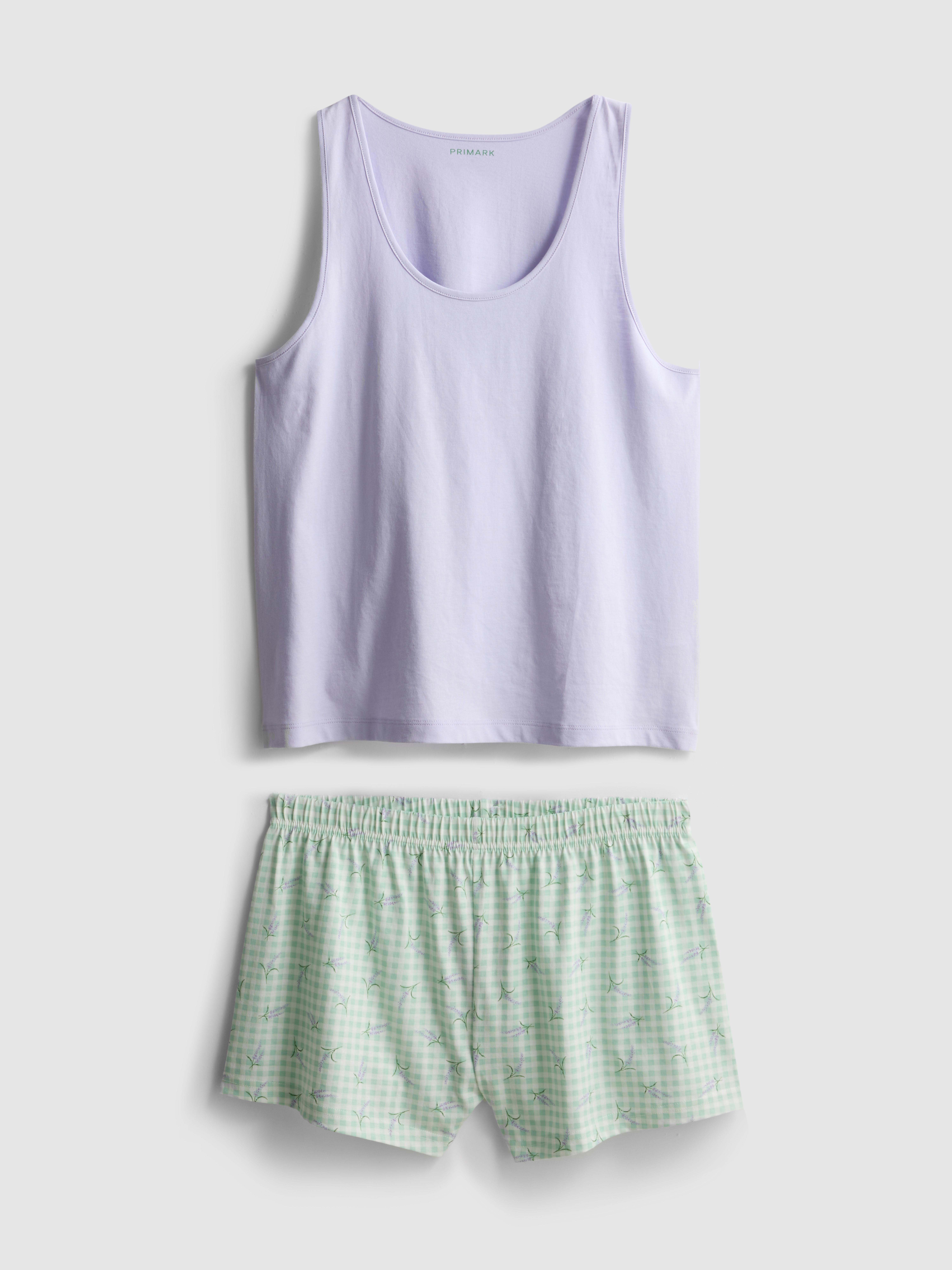 Katoenen pyjama met hemd en short