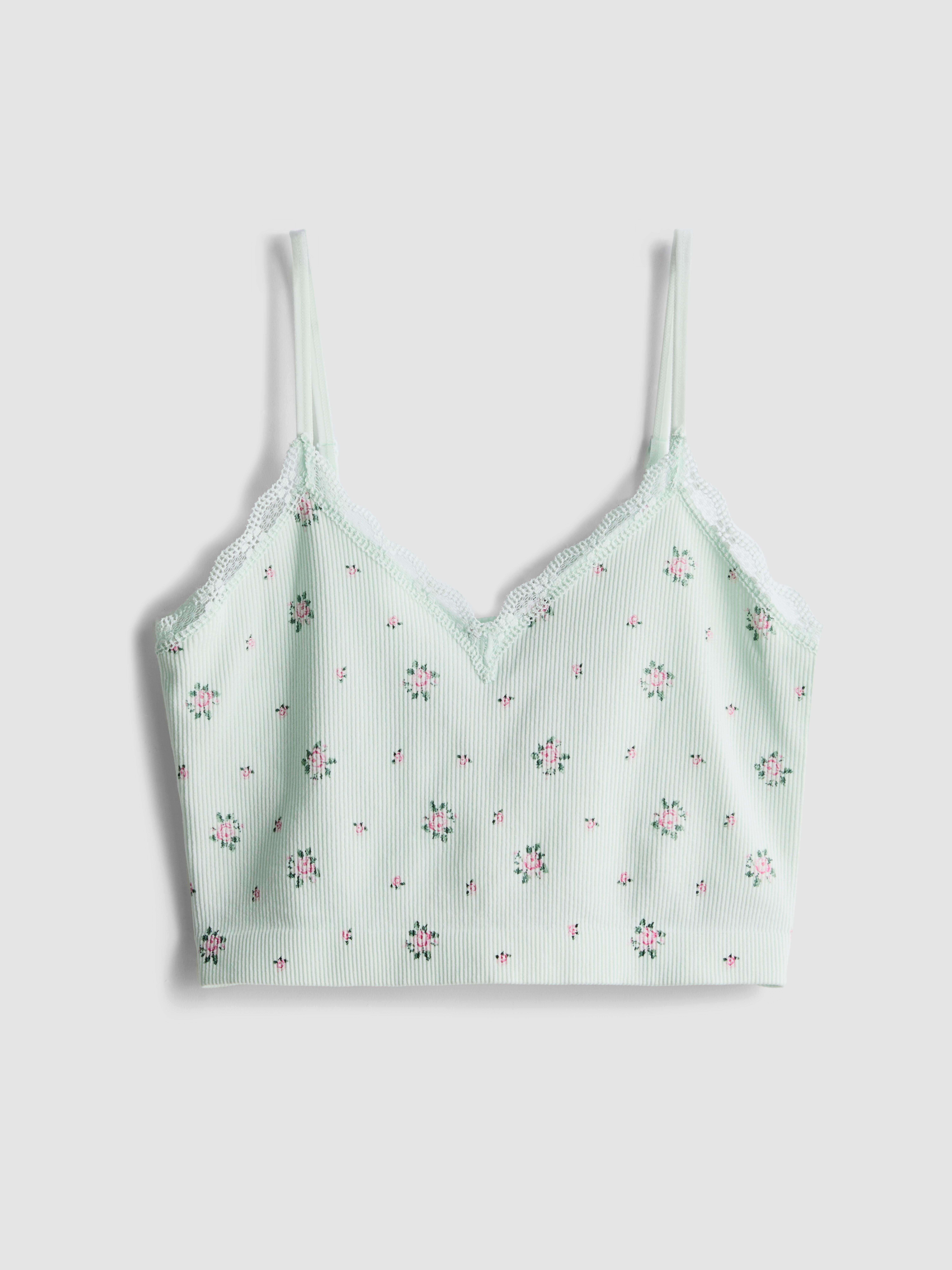Seamless Printed Cami Top Green