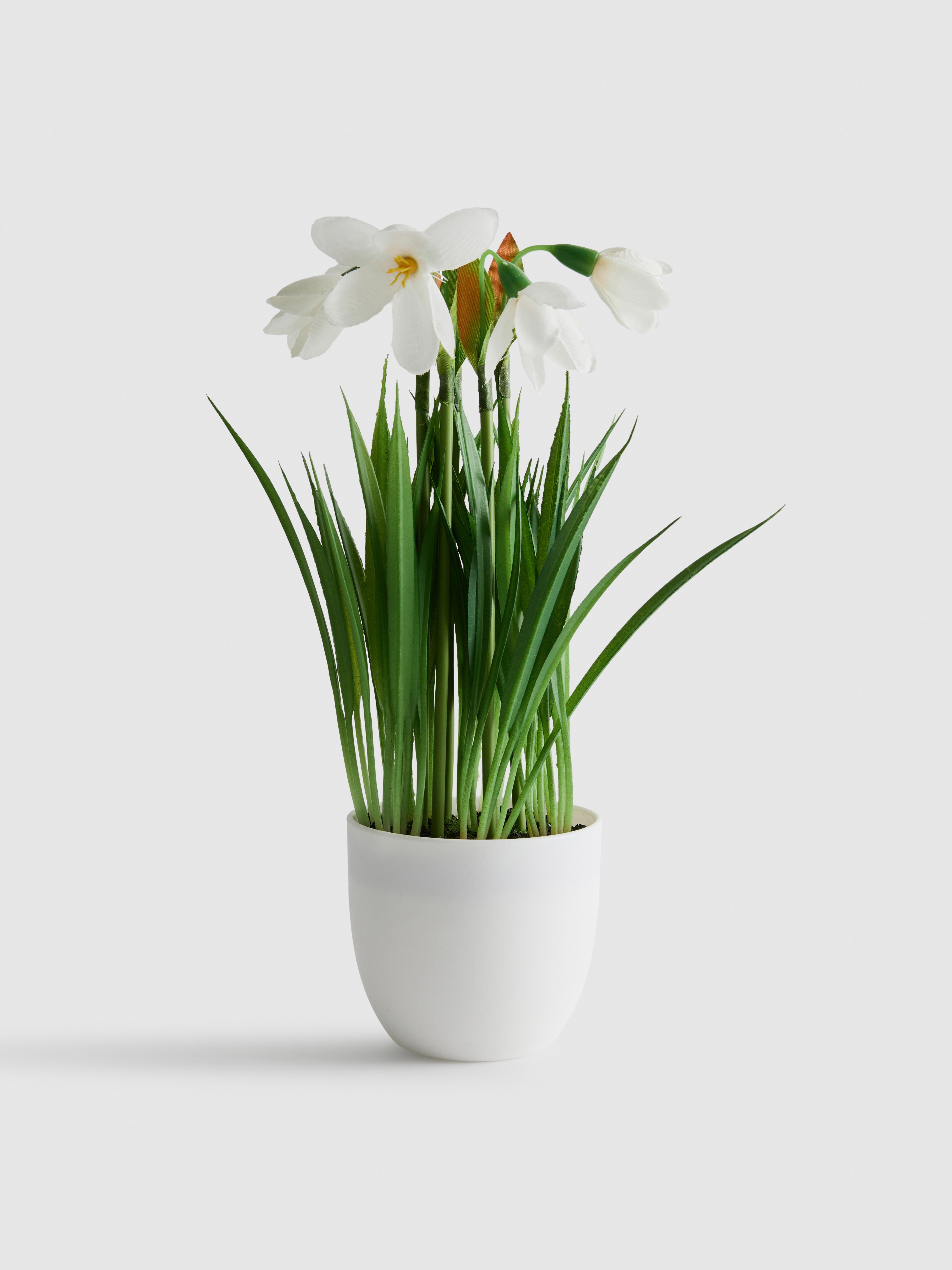 Composition florale artificielle en pot