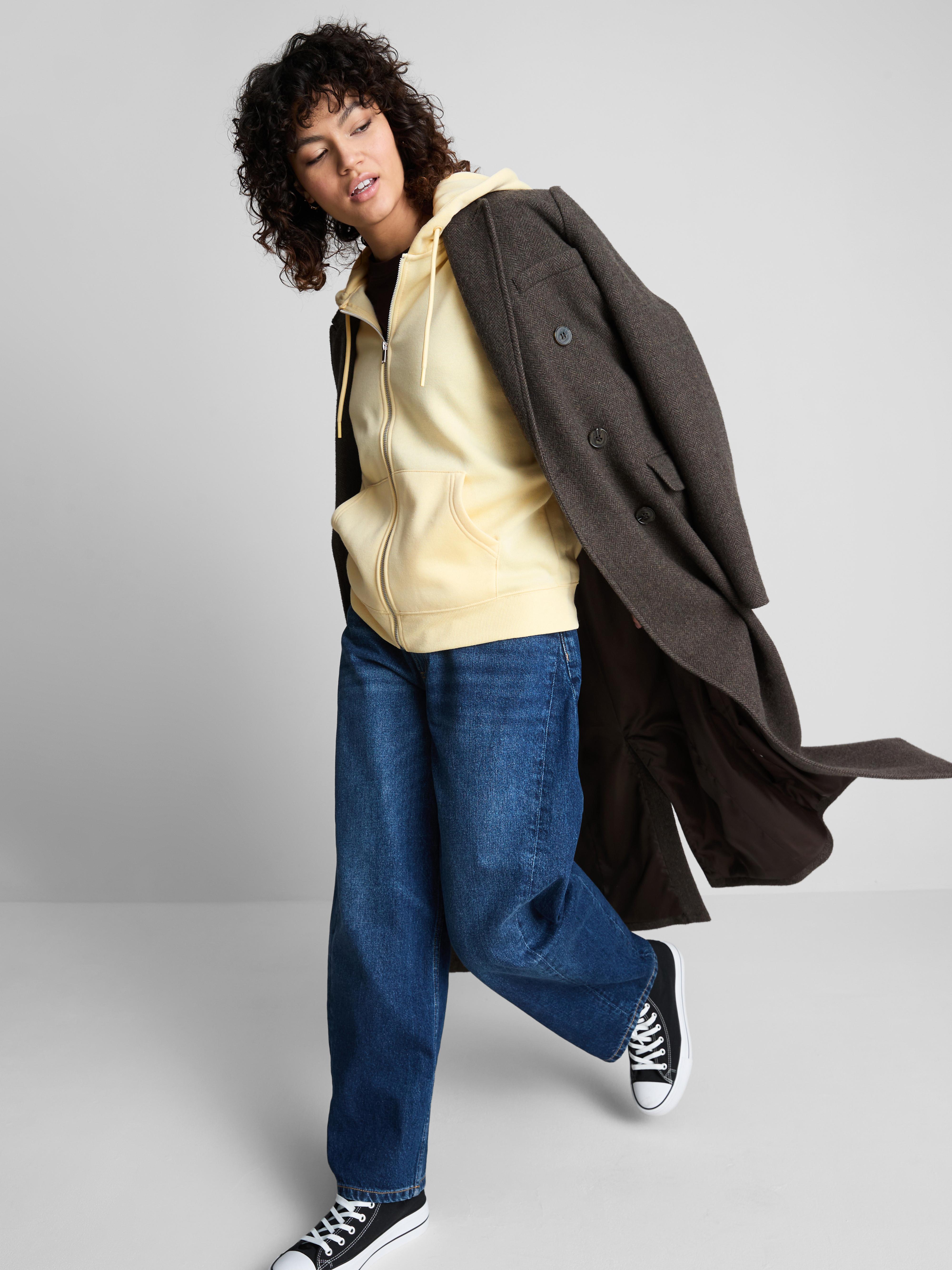 Women's Yellow Essential Zip-Through Hoodie