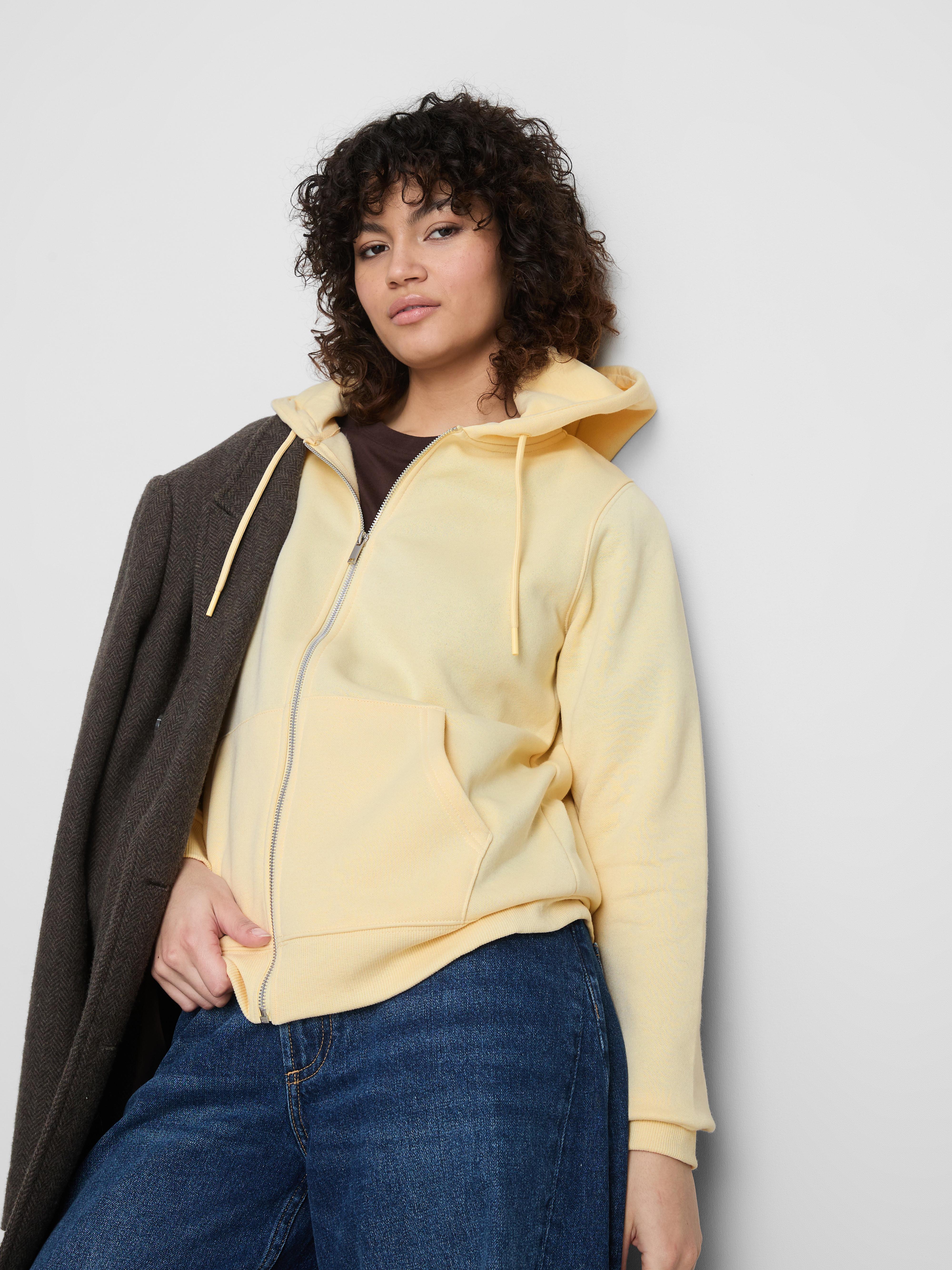 Women's Yellow Essential Zip-Through Hoodie