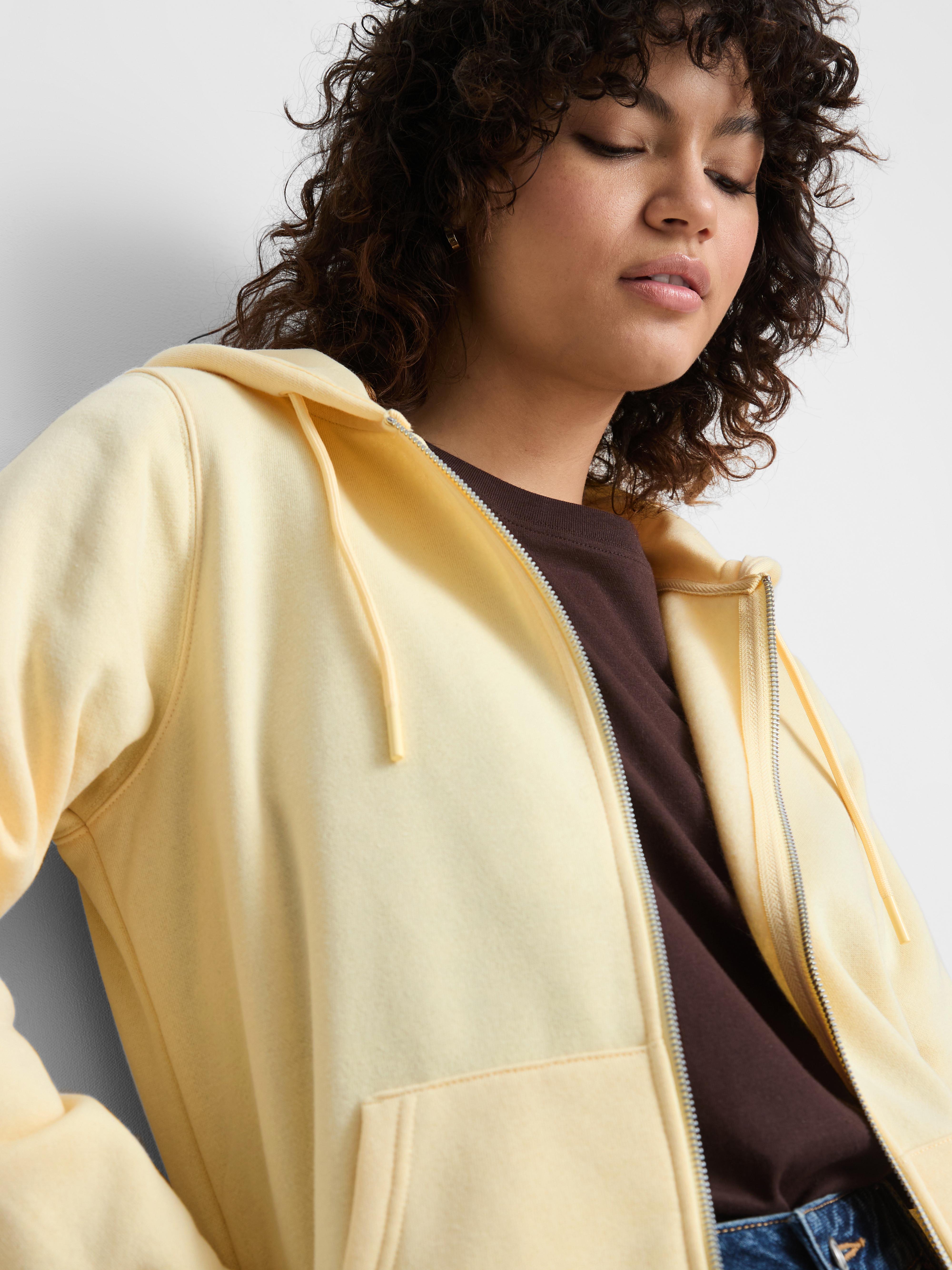 Women's Yellow Essential Zip-Through Hoodie