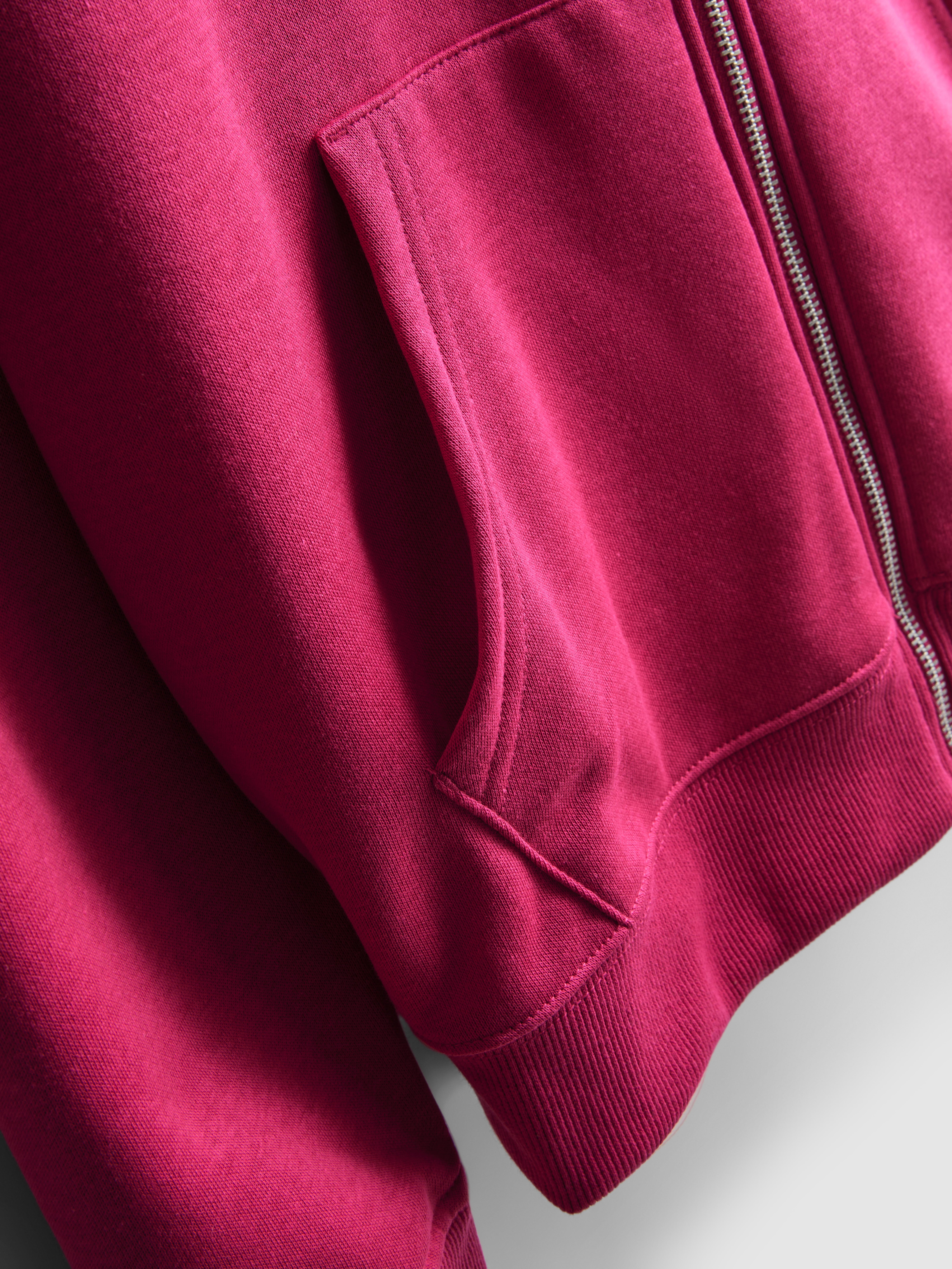 Women's Dark Pink Essential Zip-Through Hoodie