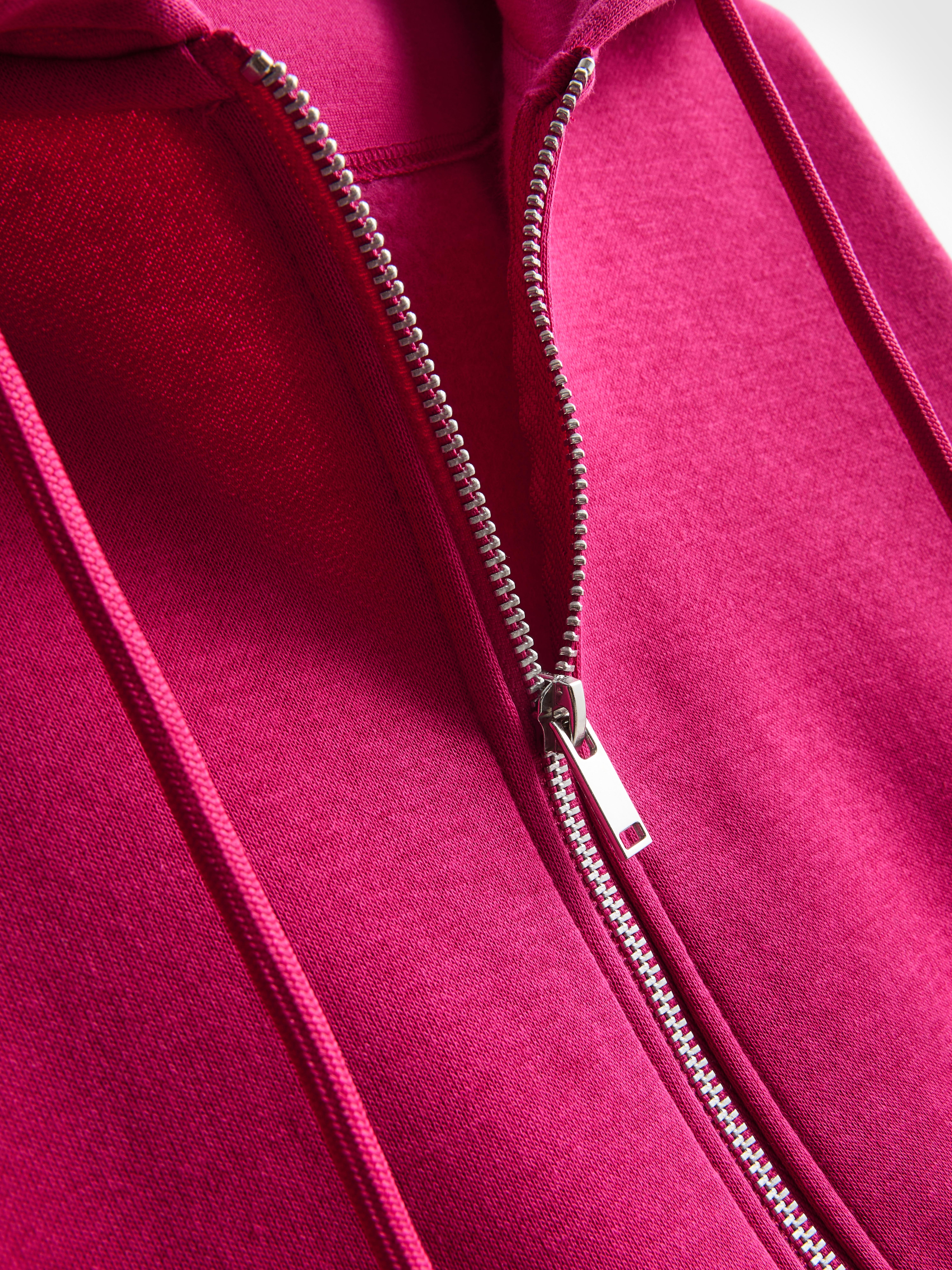 Women's Dark Pink Essential Zip-Through Hoodie