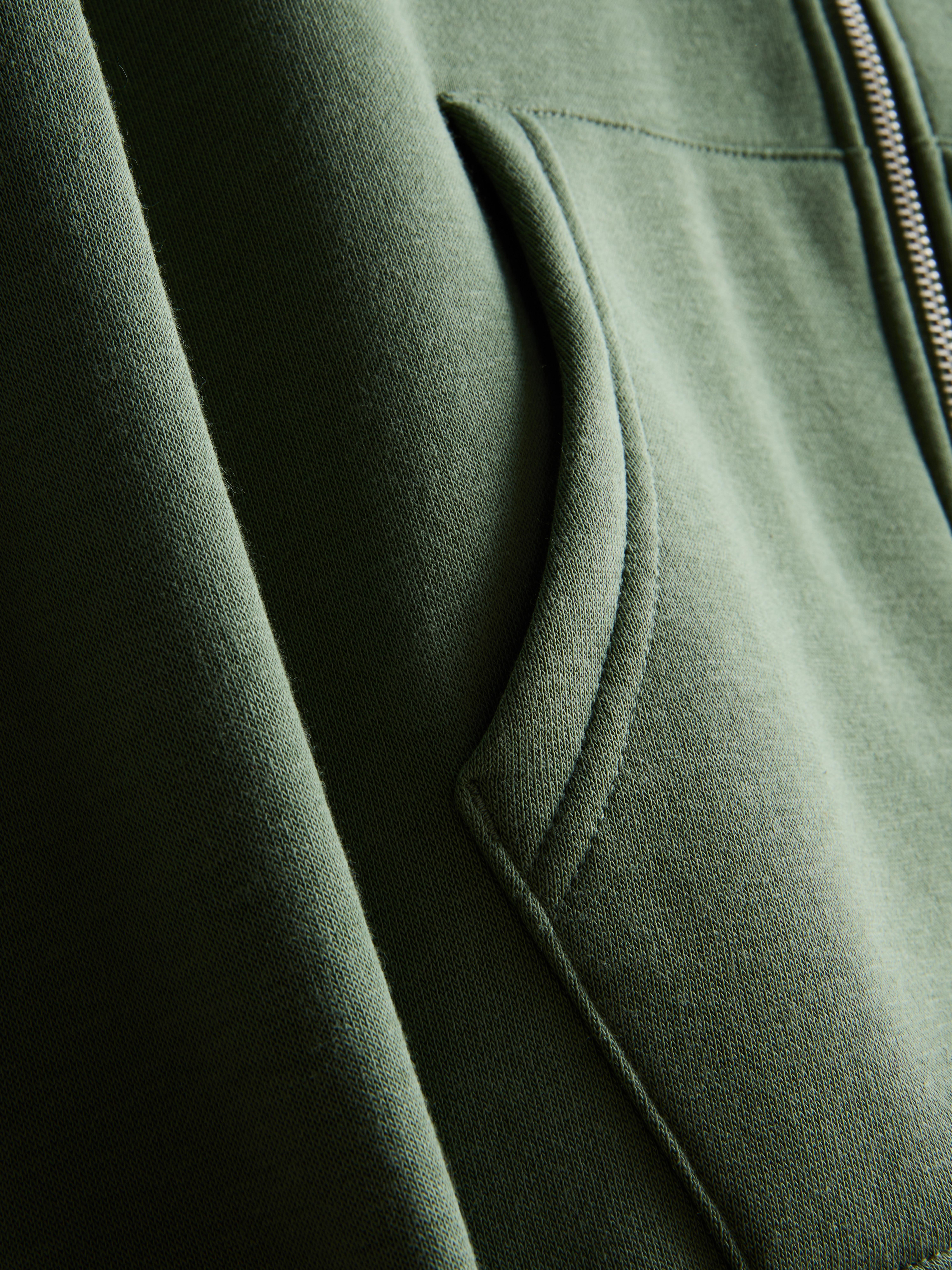 Women's Olive Essential Zip-Through Hoodie