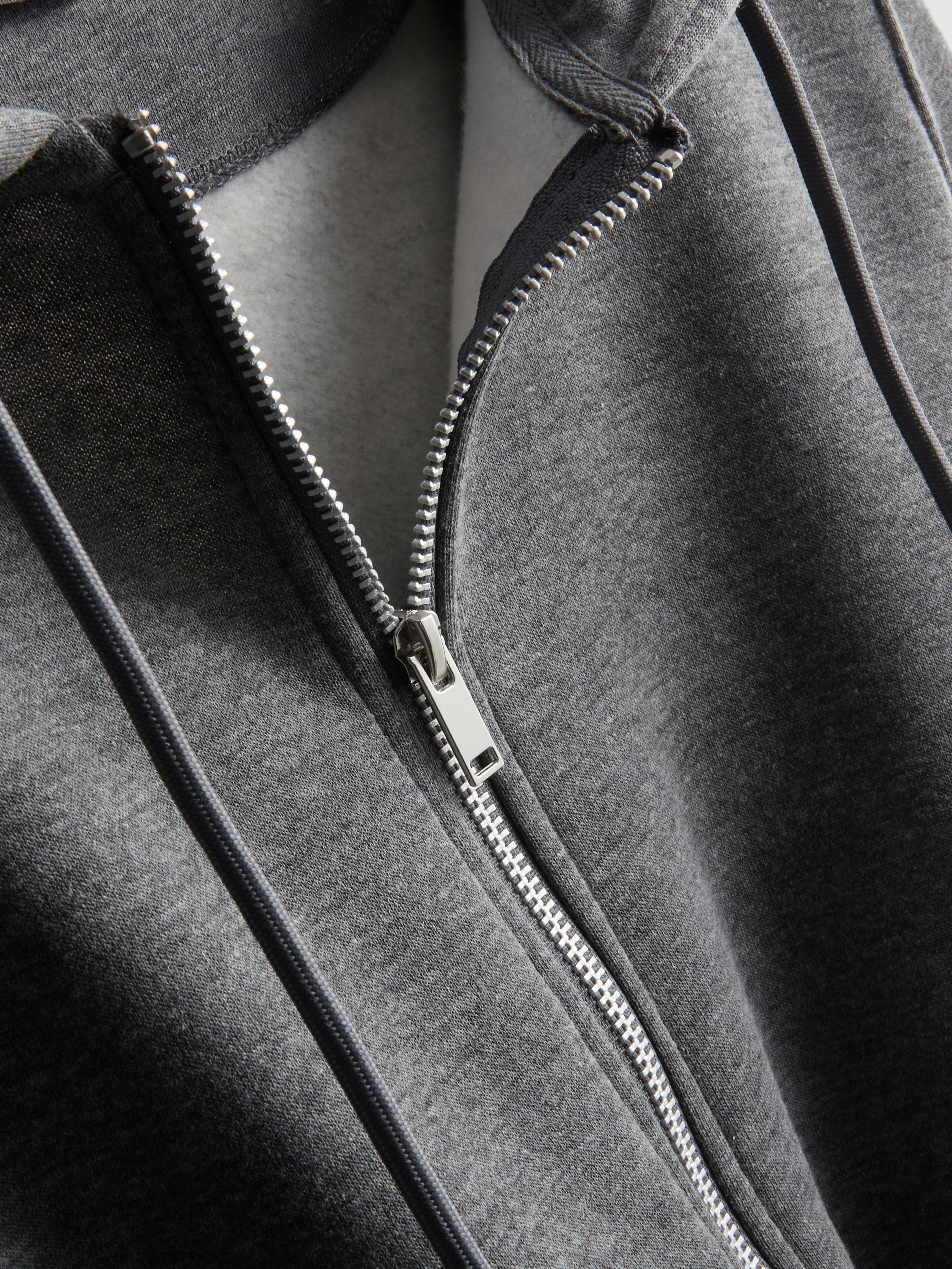 Women's Charcoal Heather Essential Zip-Through Hoodie