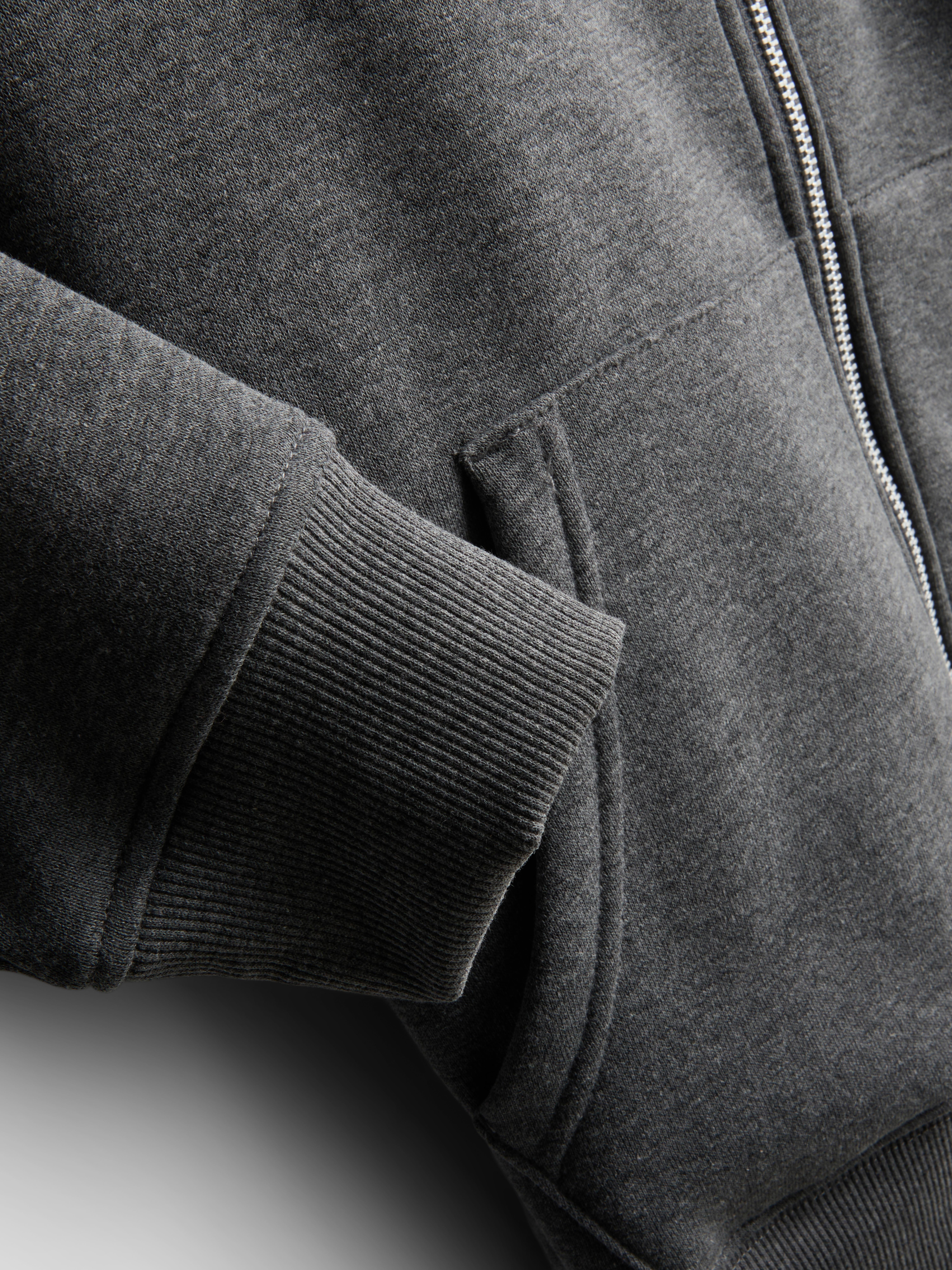 Women's Charcoal Heather Essential Zip-Through Hoodie