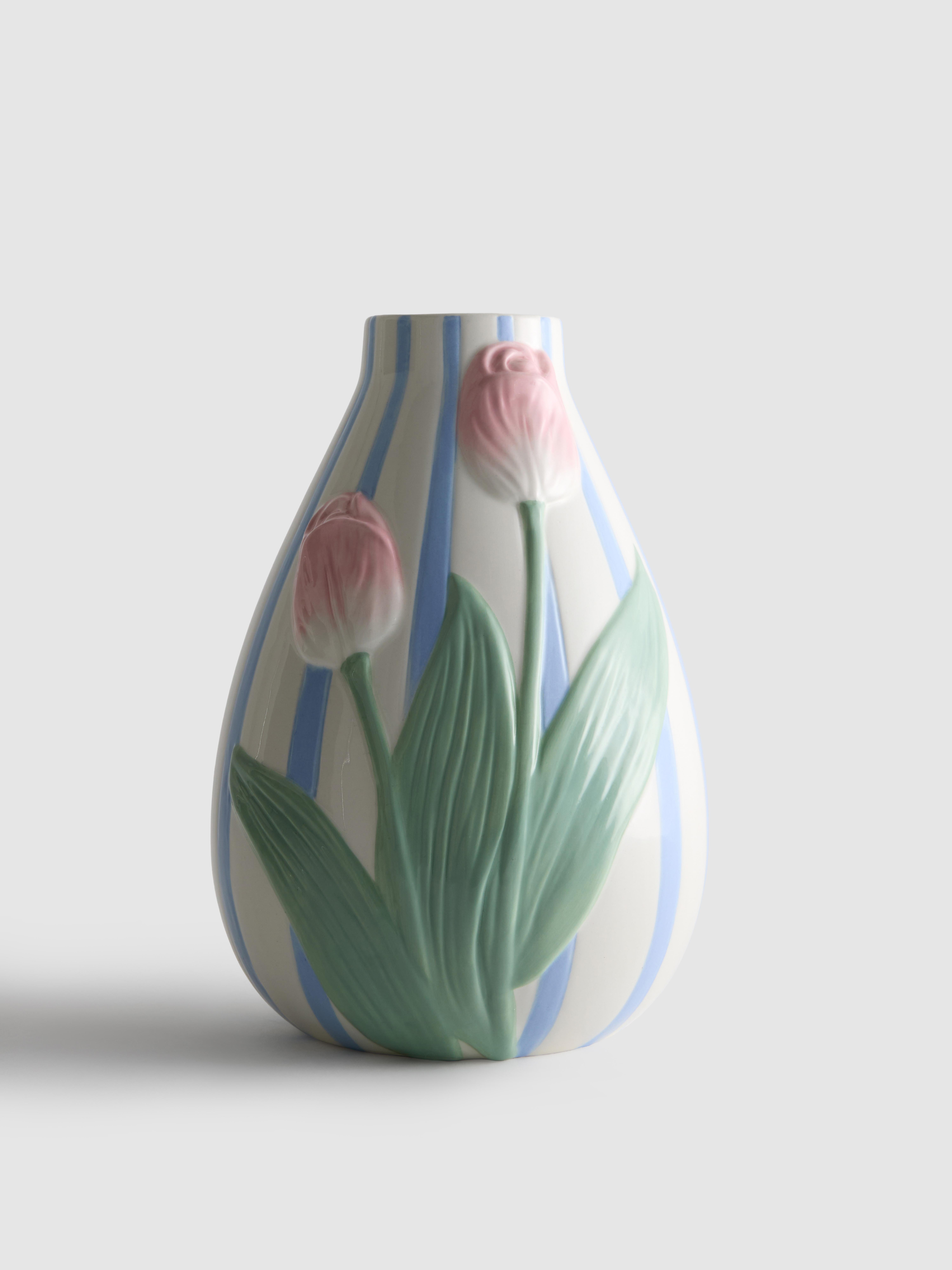 Floral Stripe Vase