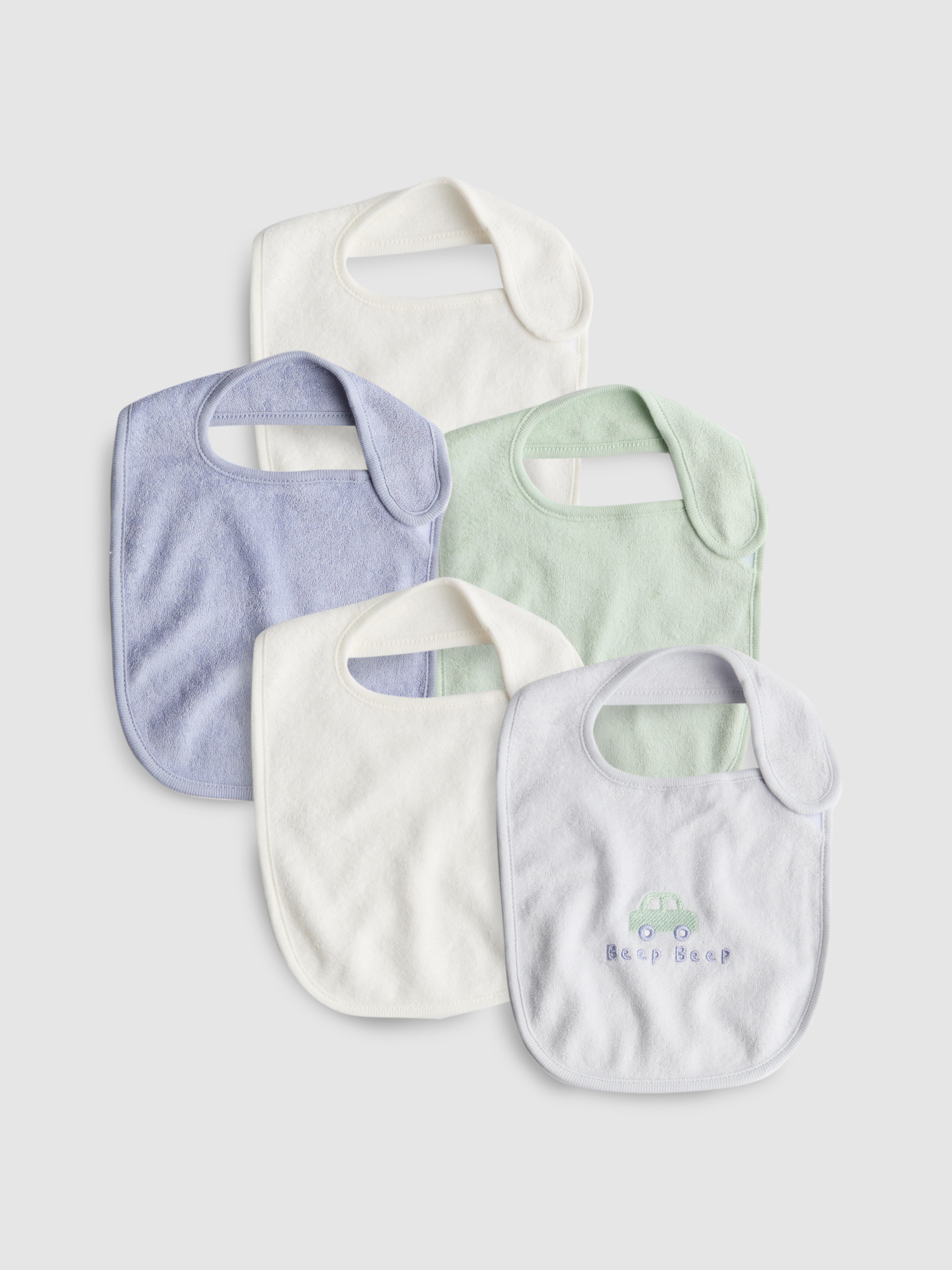 5pk Pure Cotton Bibs