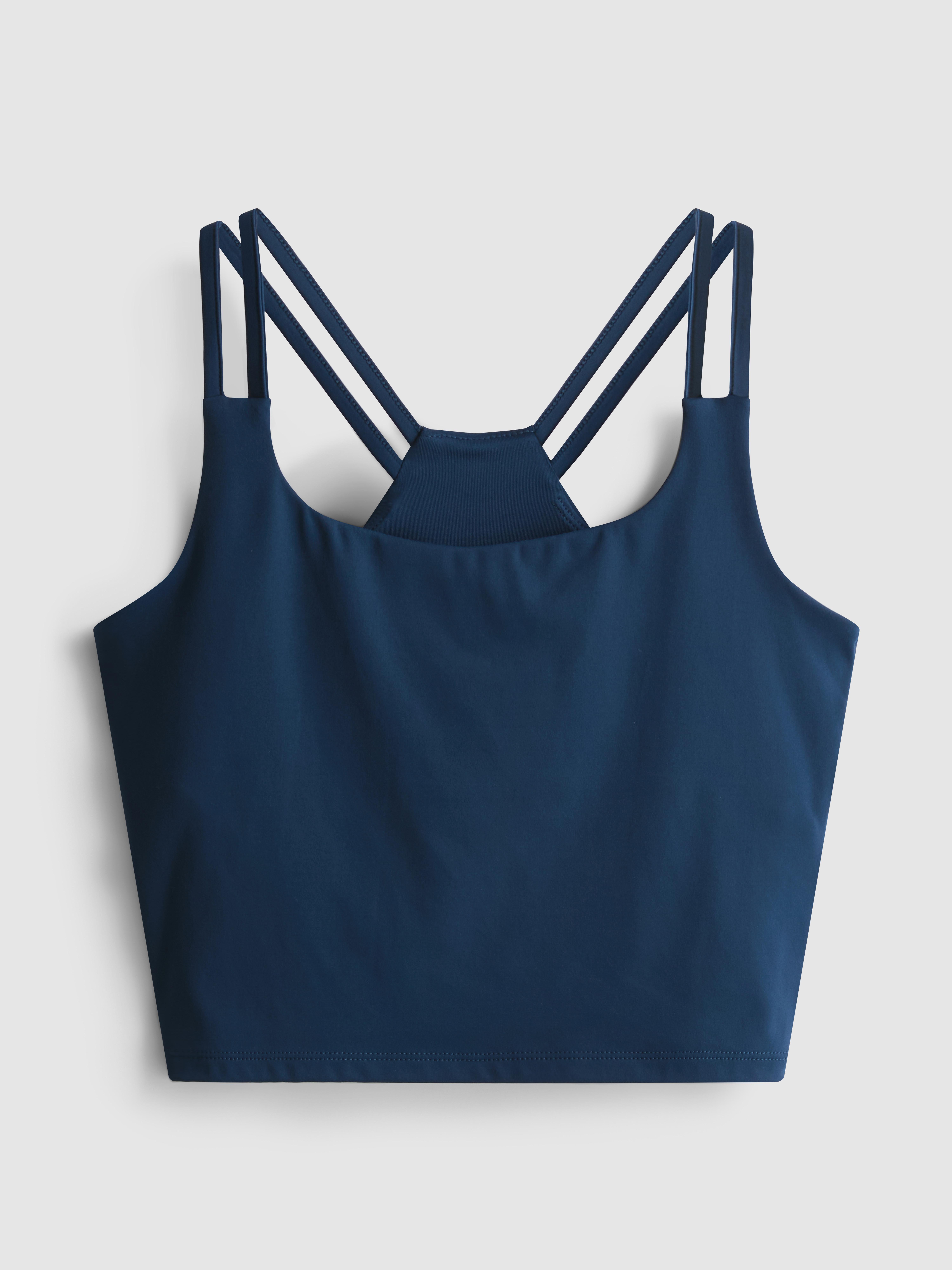 Girls Navy Active Scoop-Neck Top