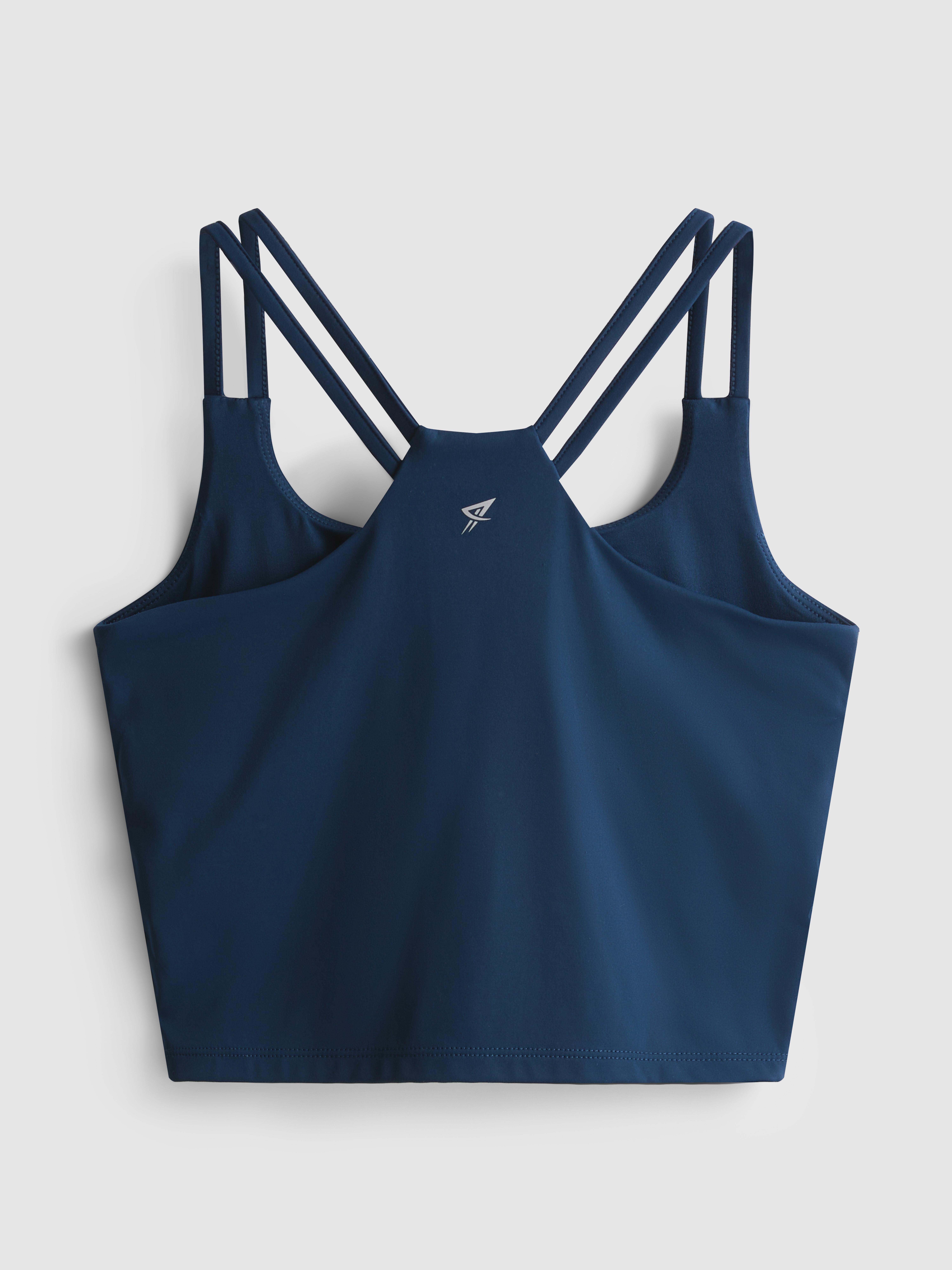 Girls Navy Active Scoop-Neck Top
