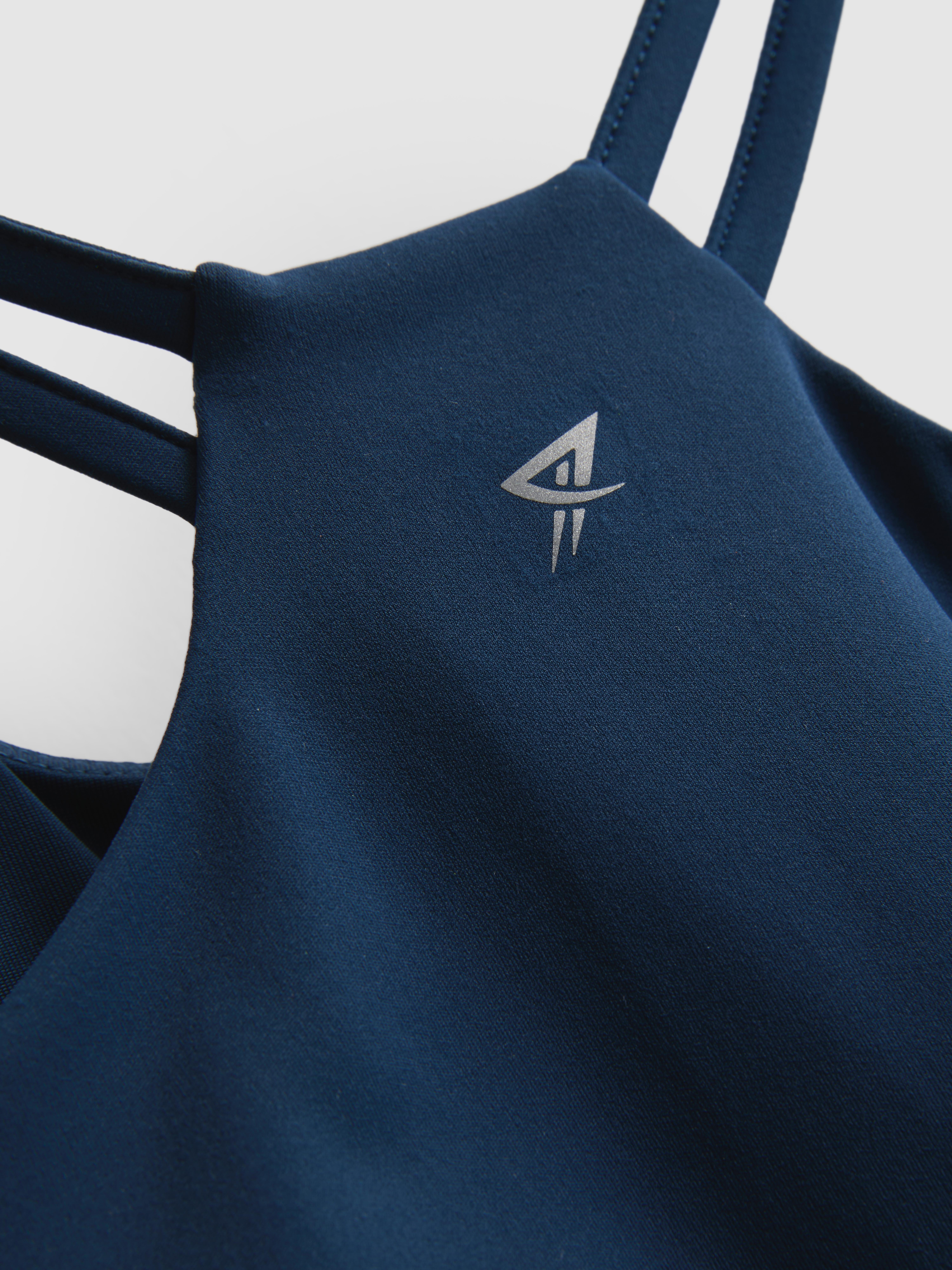 Girls Navy Active Scoop-Neck Top