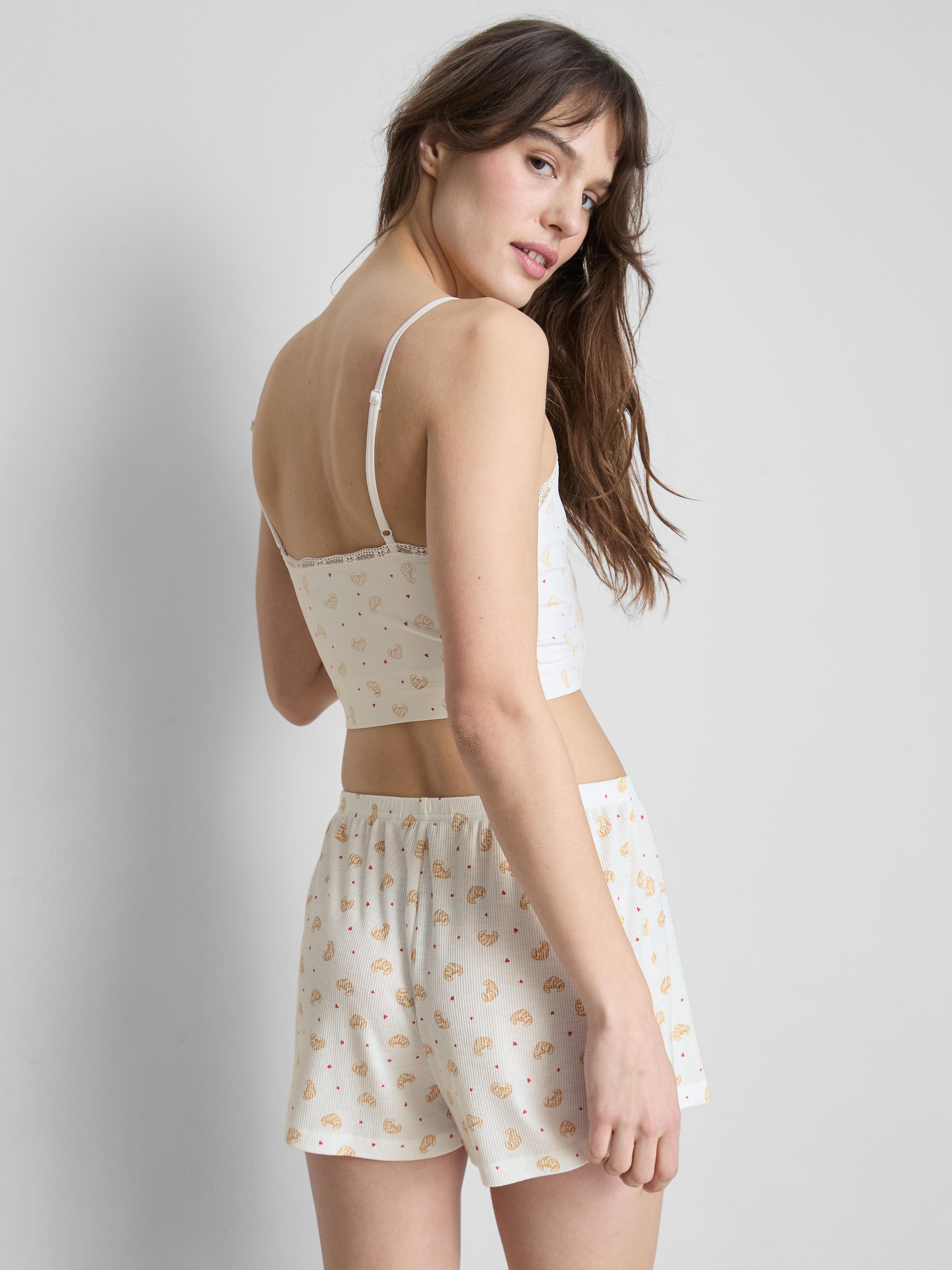 Seamless Printed Cropped Pyjama Cami