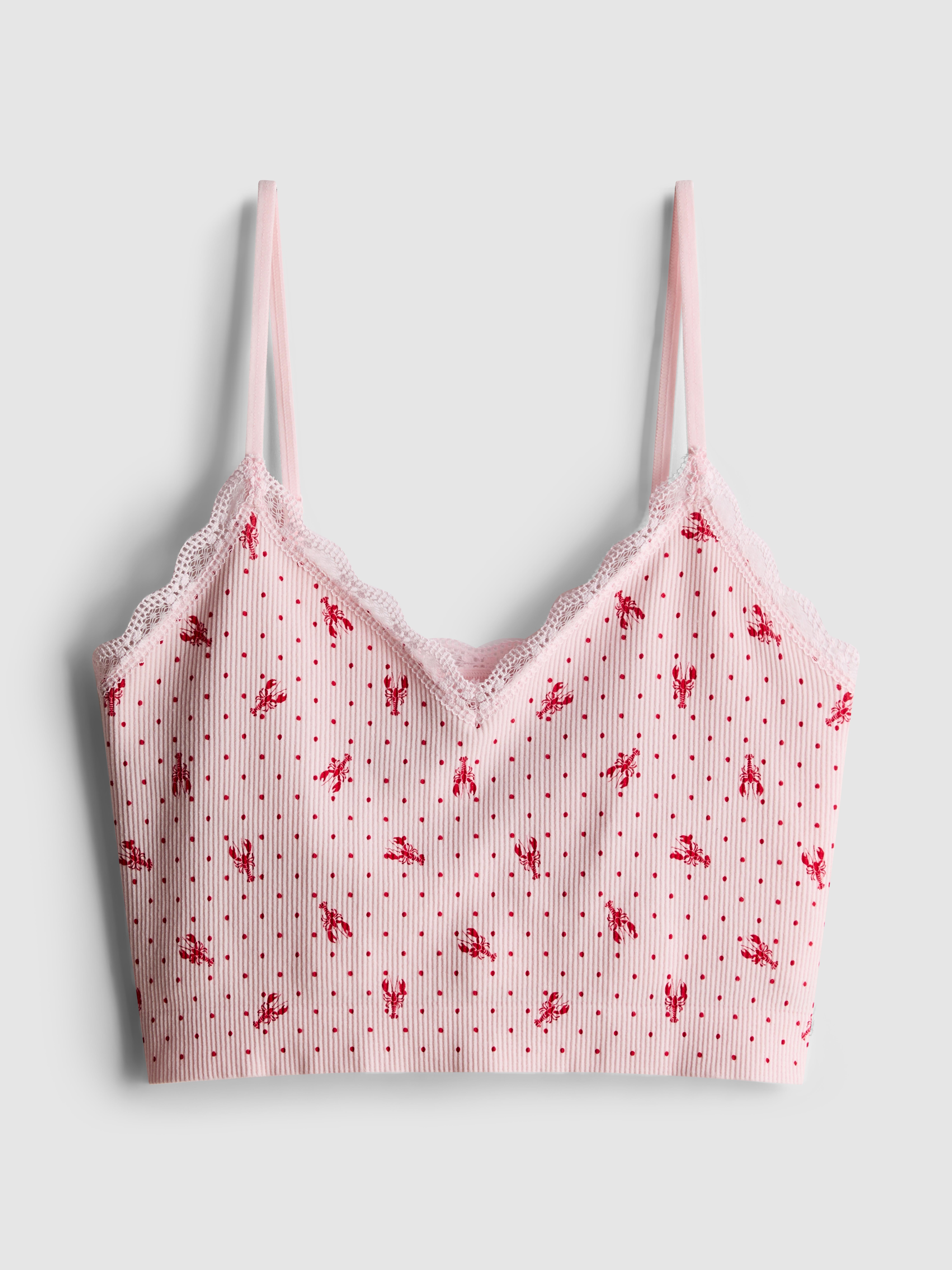 Seamless Printed Cropped Pajama Cami