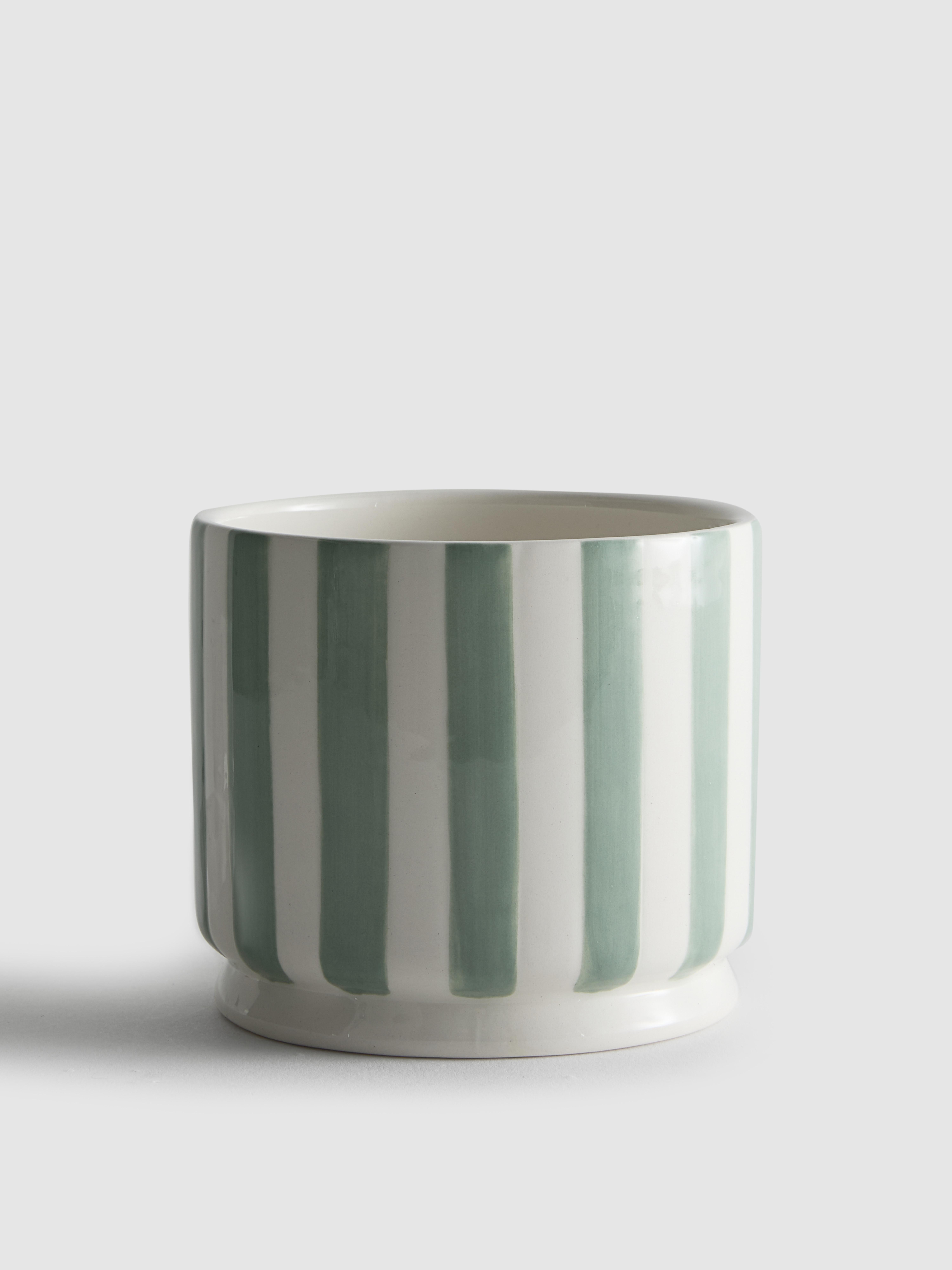 Kisméretű, csíkos virágcserép