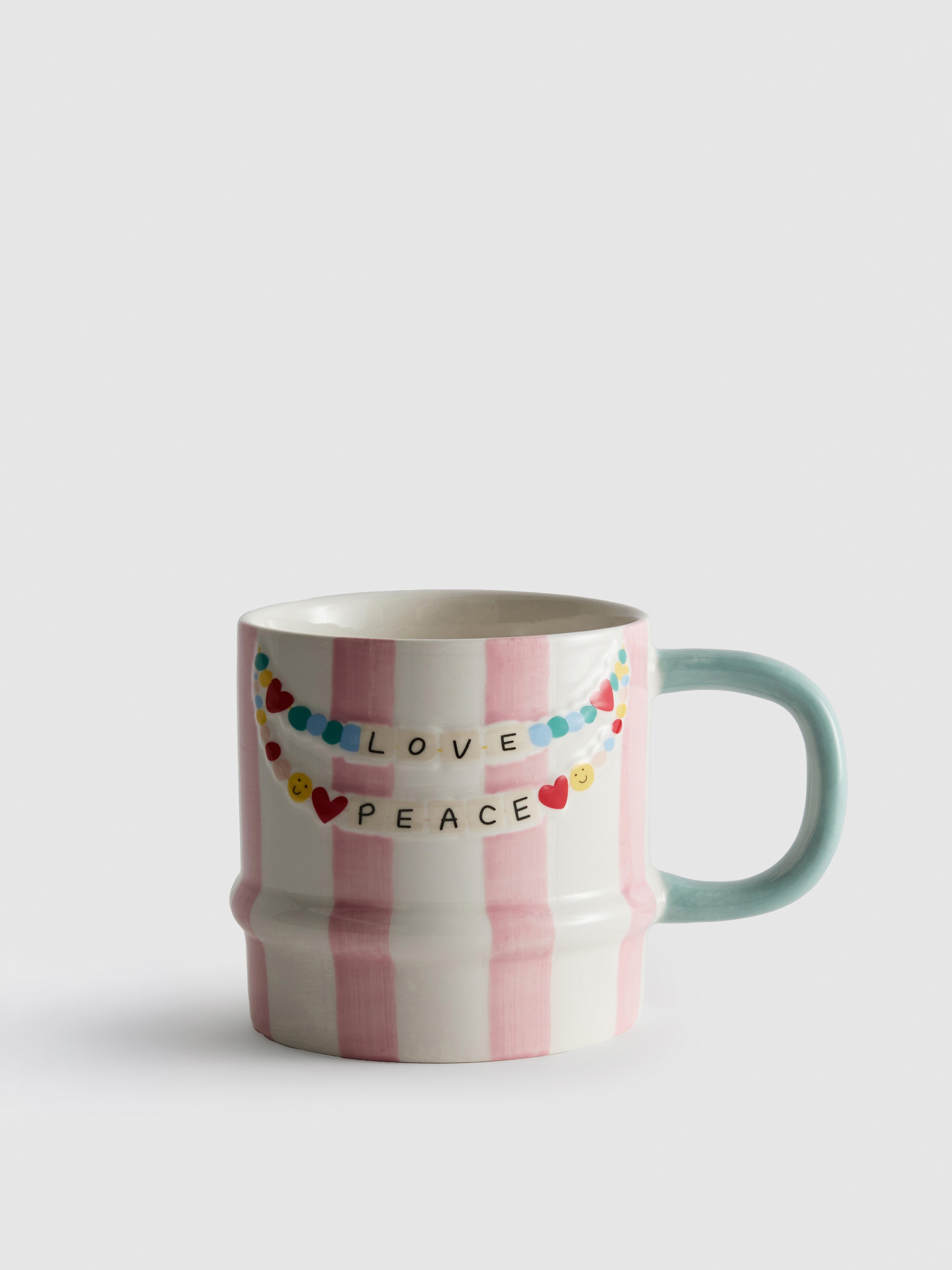 Mug en céramique à rayures